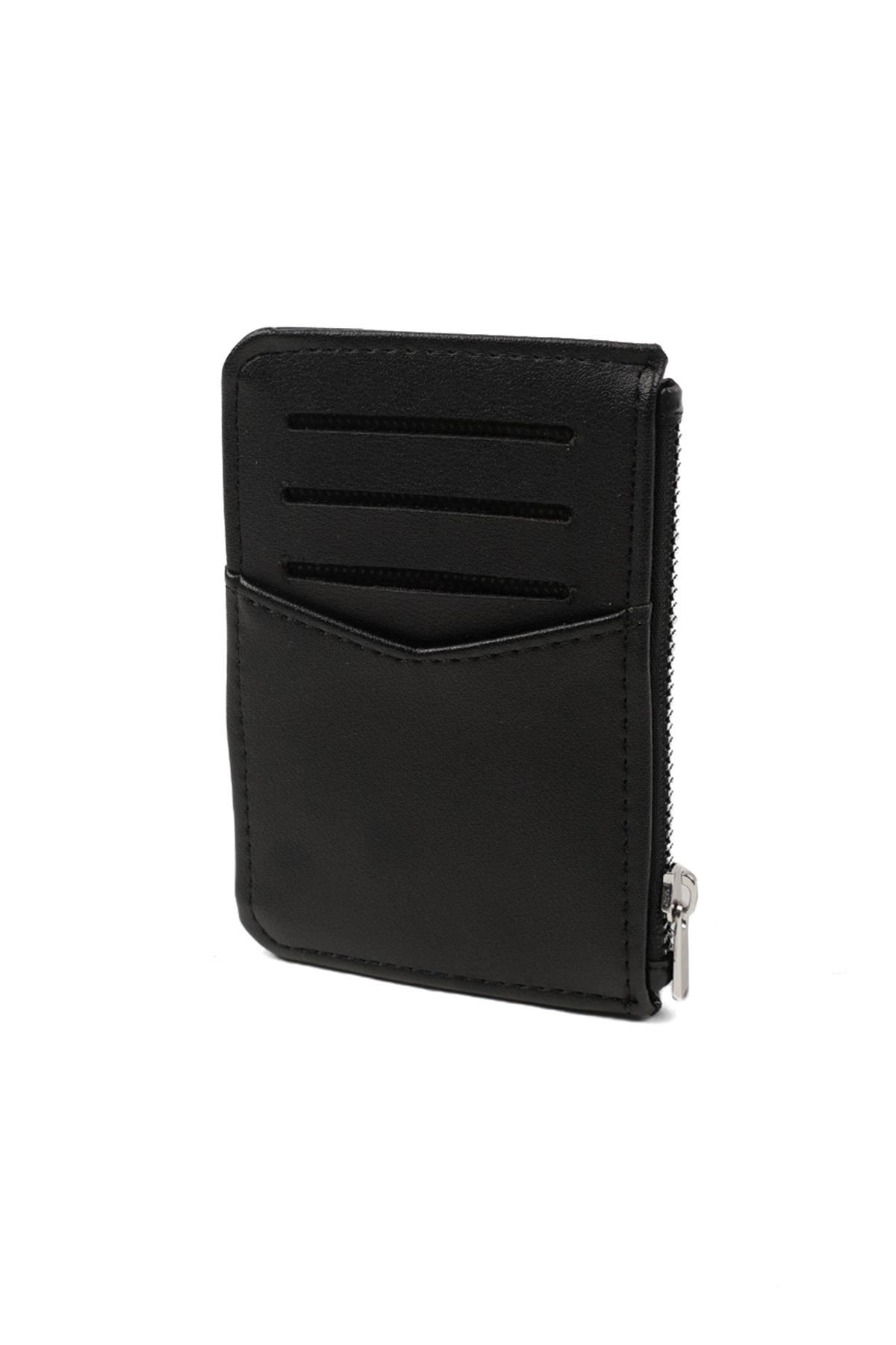 Siyah Renk Fermuarlı Kartlık Cüzdan 