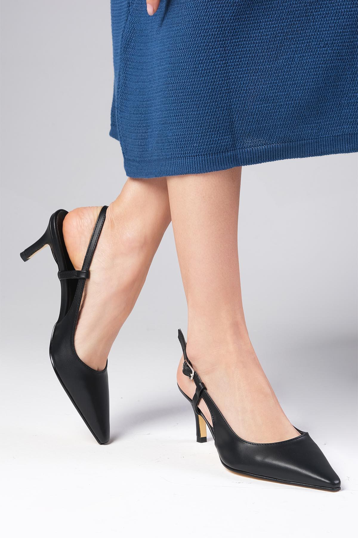 Venüs Siyah Renk Topuklu Ayakkabı