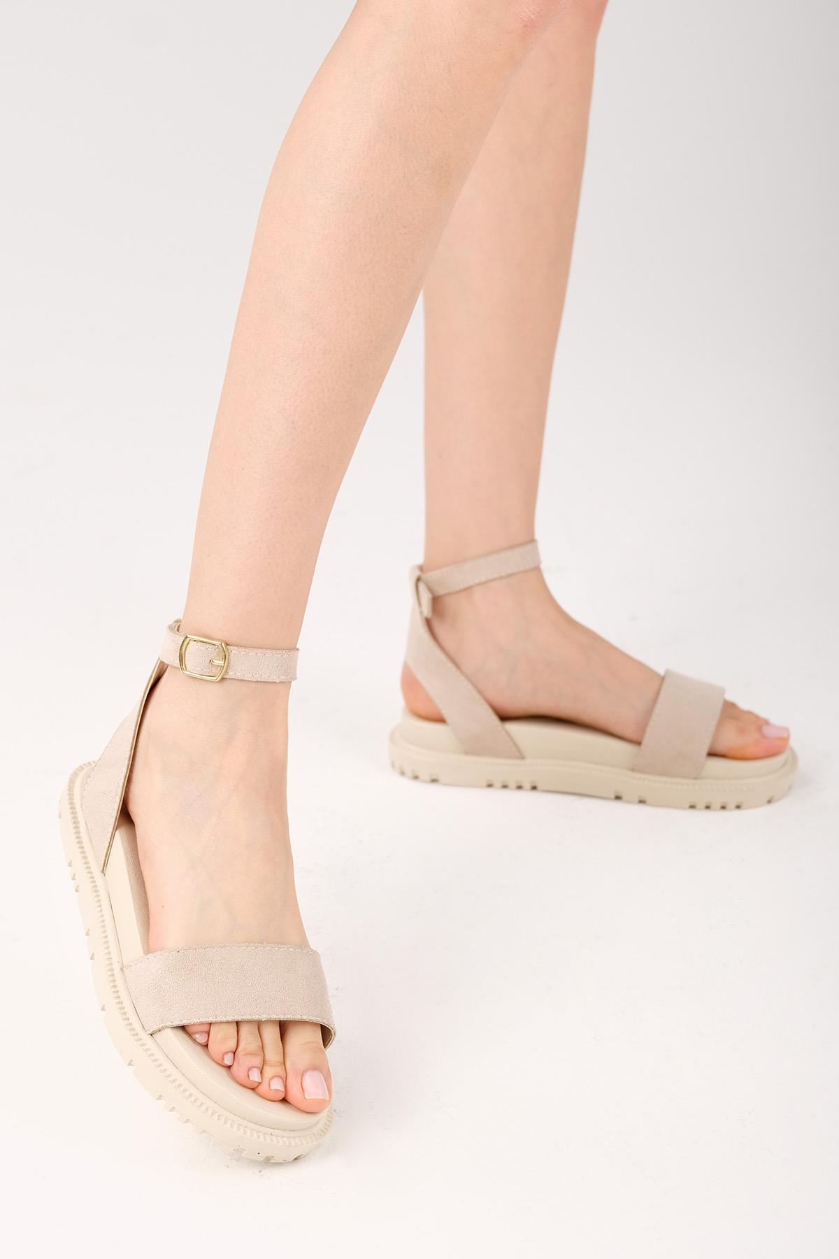 Susana Bej Renk Bilek Bantlı Sandalet