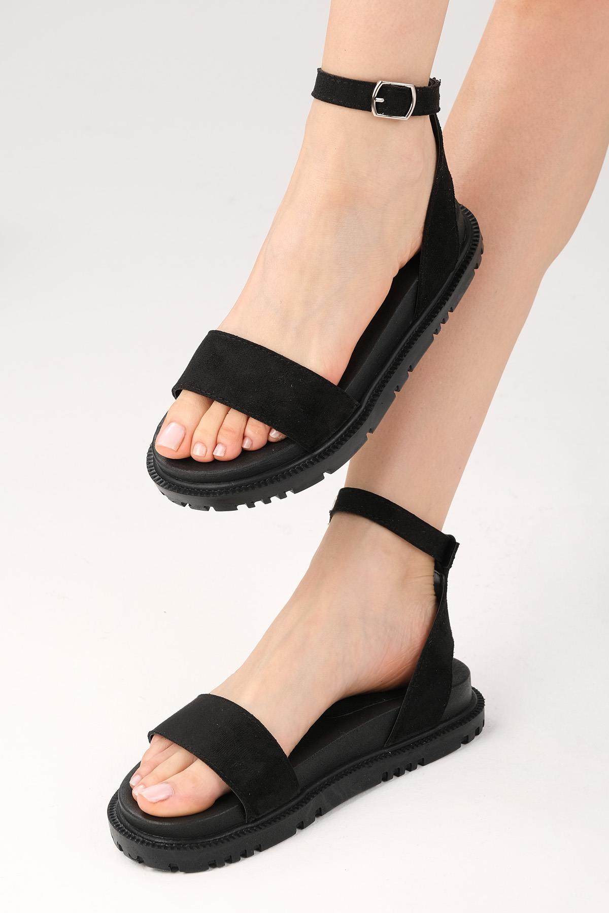Susana Siyah Renk Bilek Bantlı Sandalet