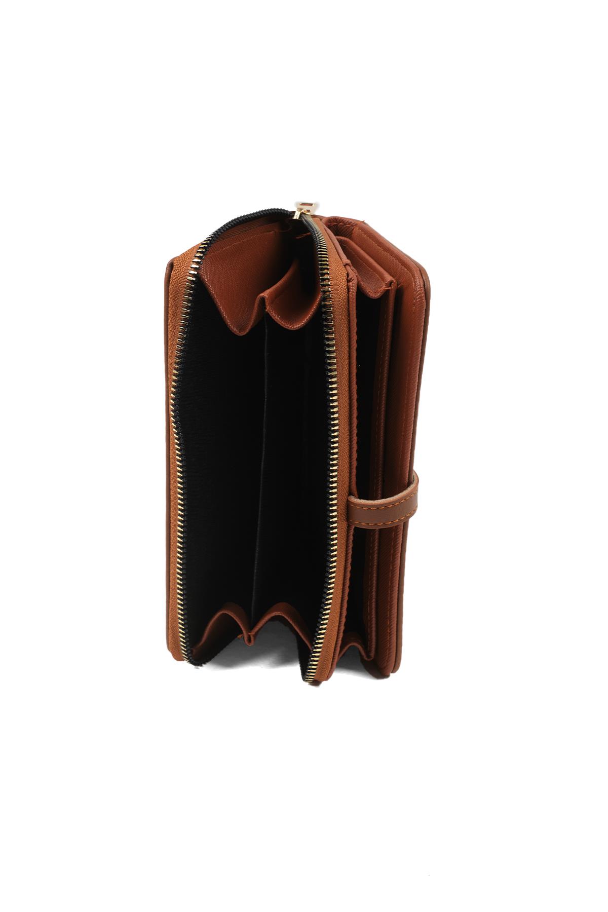 Taba Renk Fermuarlı Cüzdan 