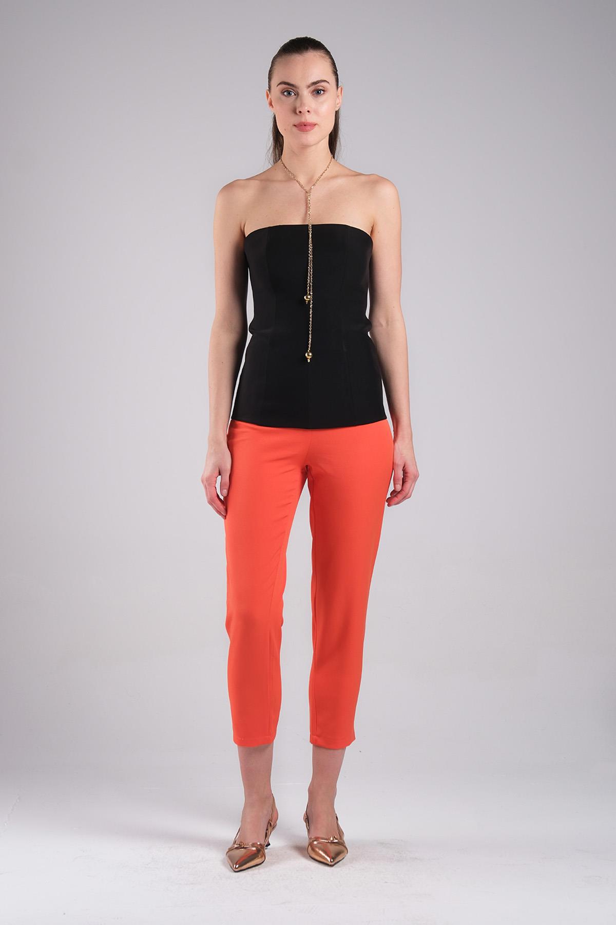 MIOROPA Turuncu Renk Düz Paça Pantalon