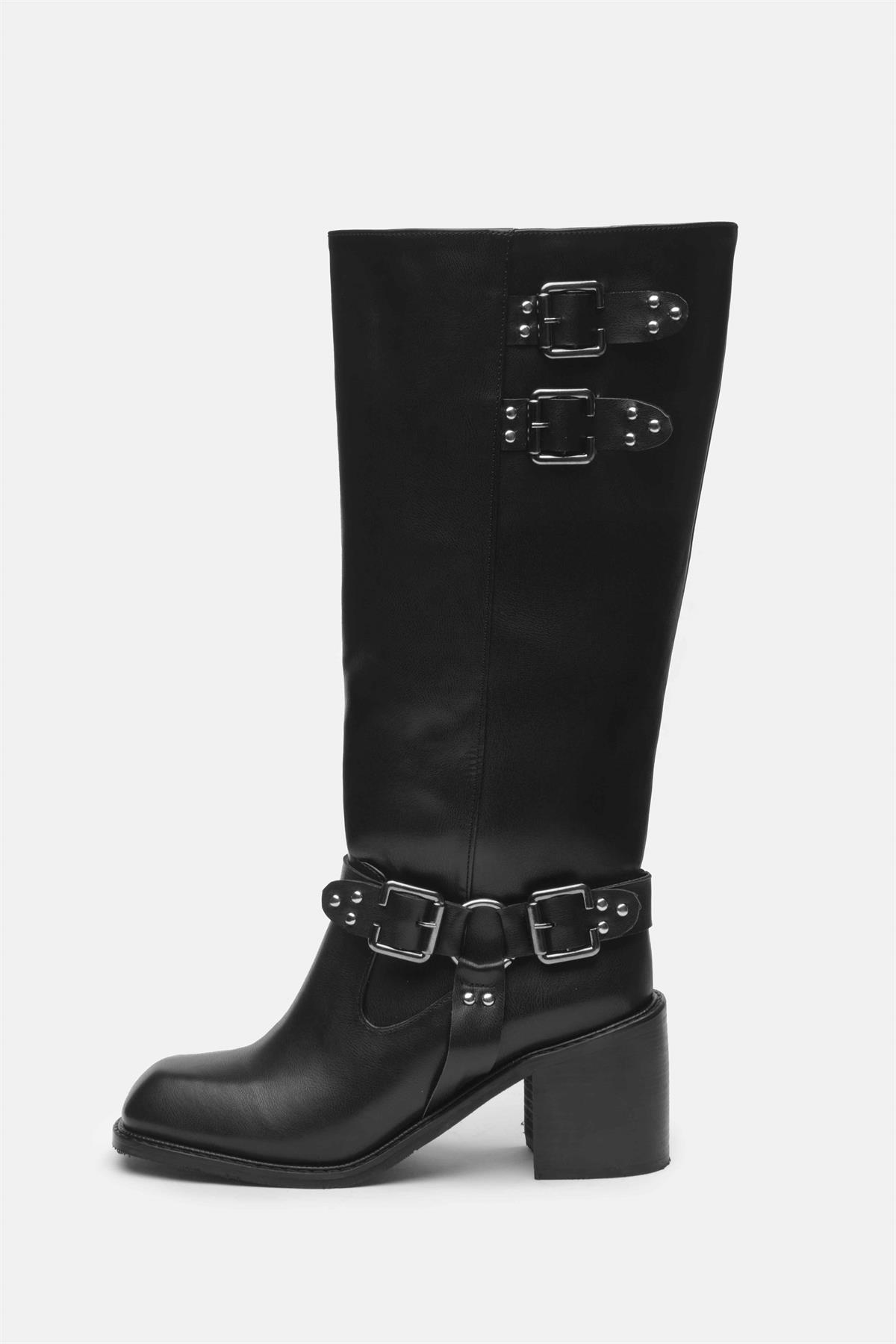 Willow Siyah Renk Küt Burun Çizme