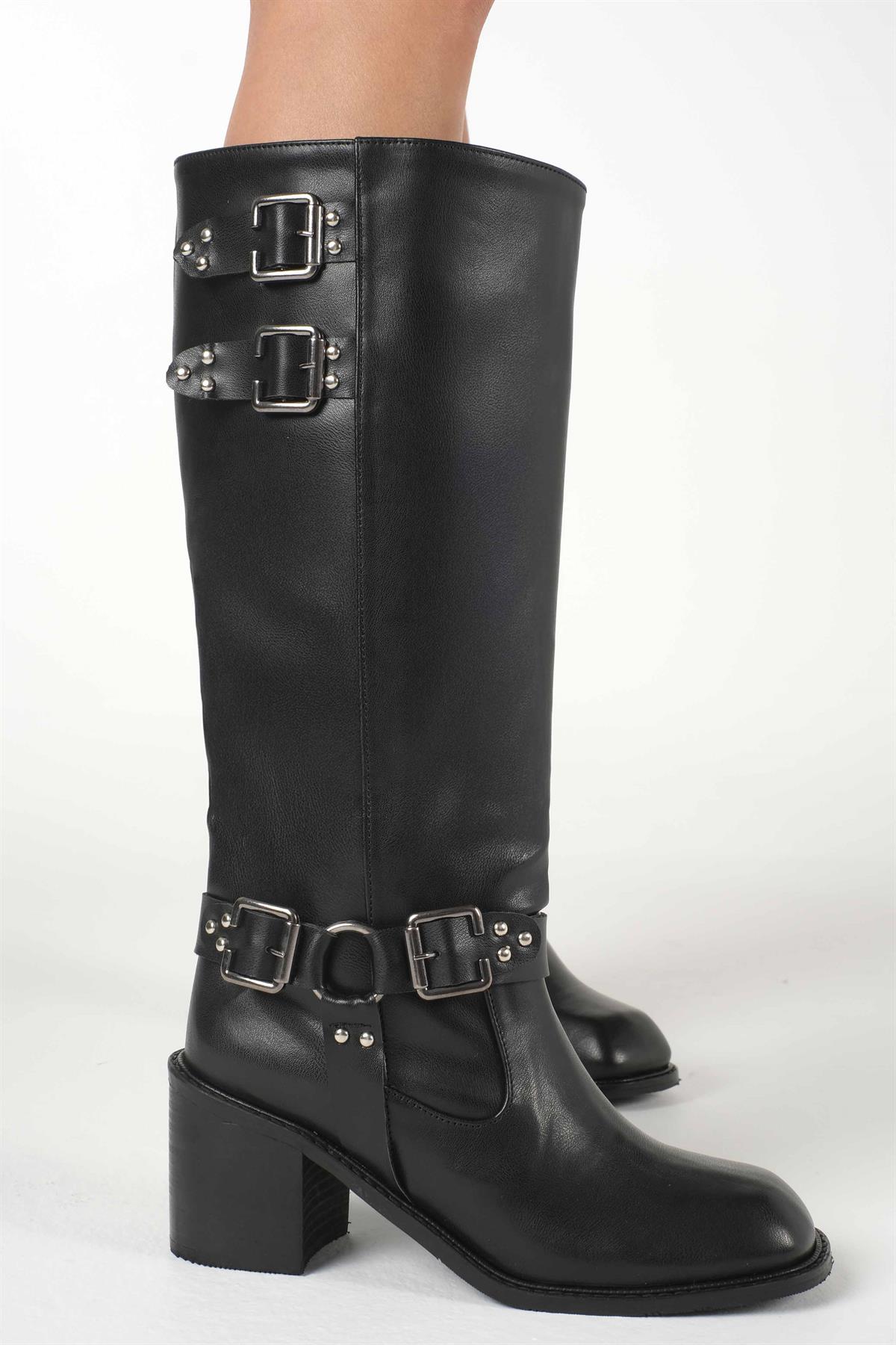 Willow Siyah Renk Küt Burun Çizme