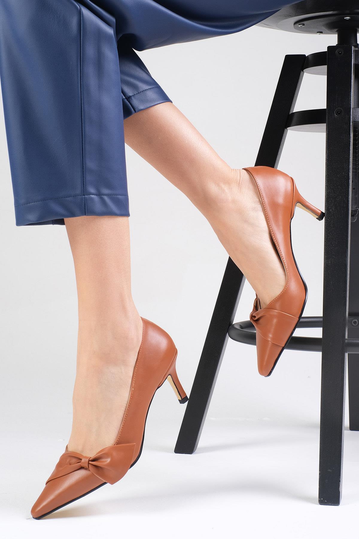 Orlanda Taba Renk Topuklu Ayakkabı