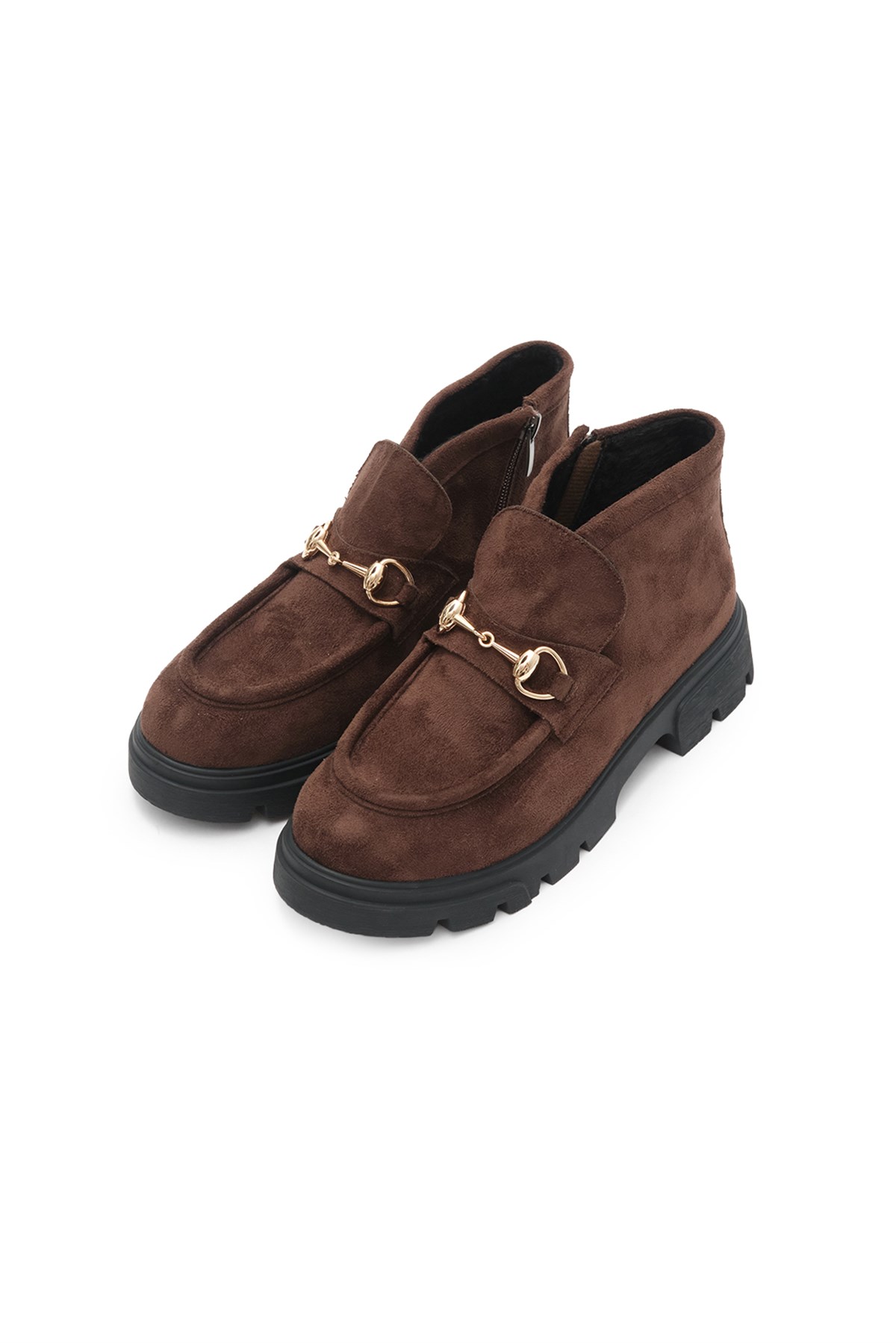 Kahverengi Toka Detaylı Loafer Bot