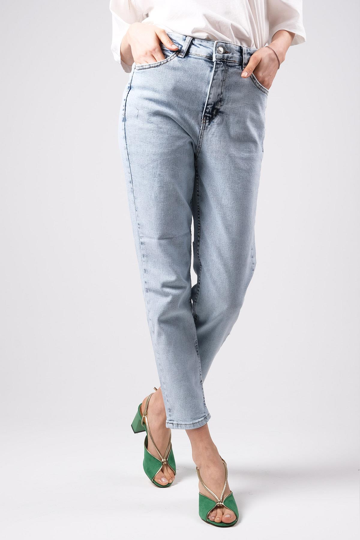 MIOROPA  Açık Mavi Mom Jean Pantolon