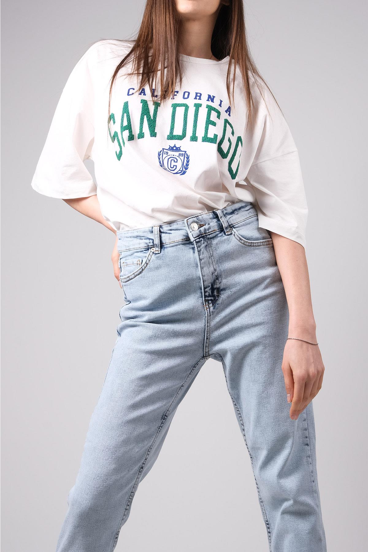 MIOROPA  Açık Mavi Mom Jean Pantolon