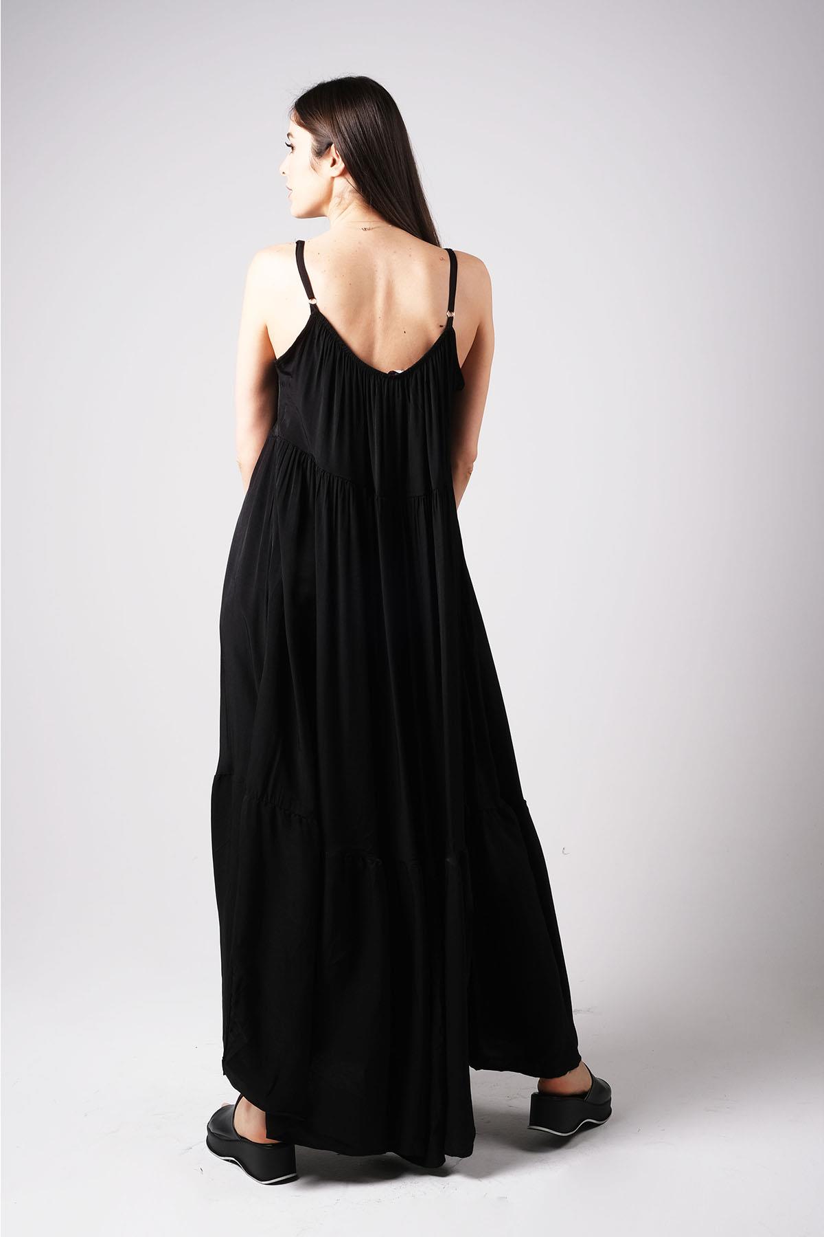 MIOROPA  Askılı Salaş Siyah Elbise