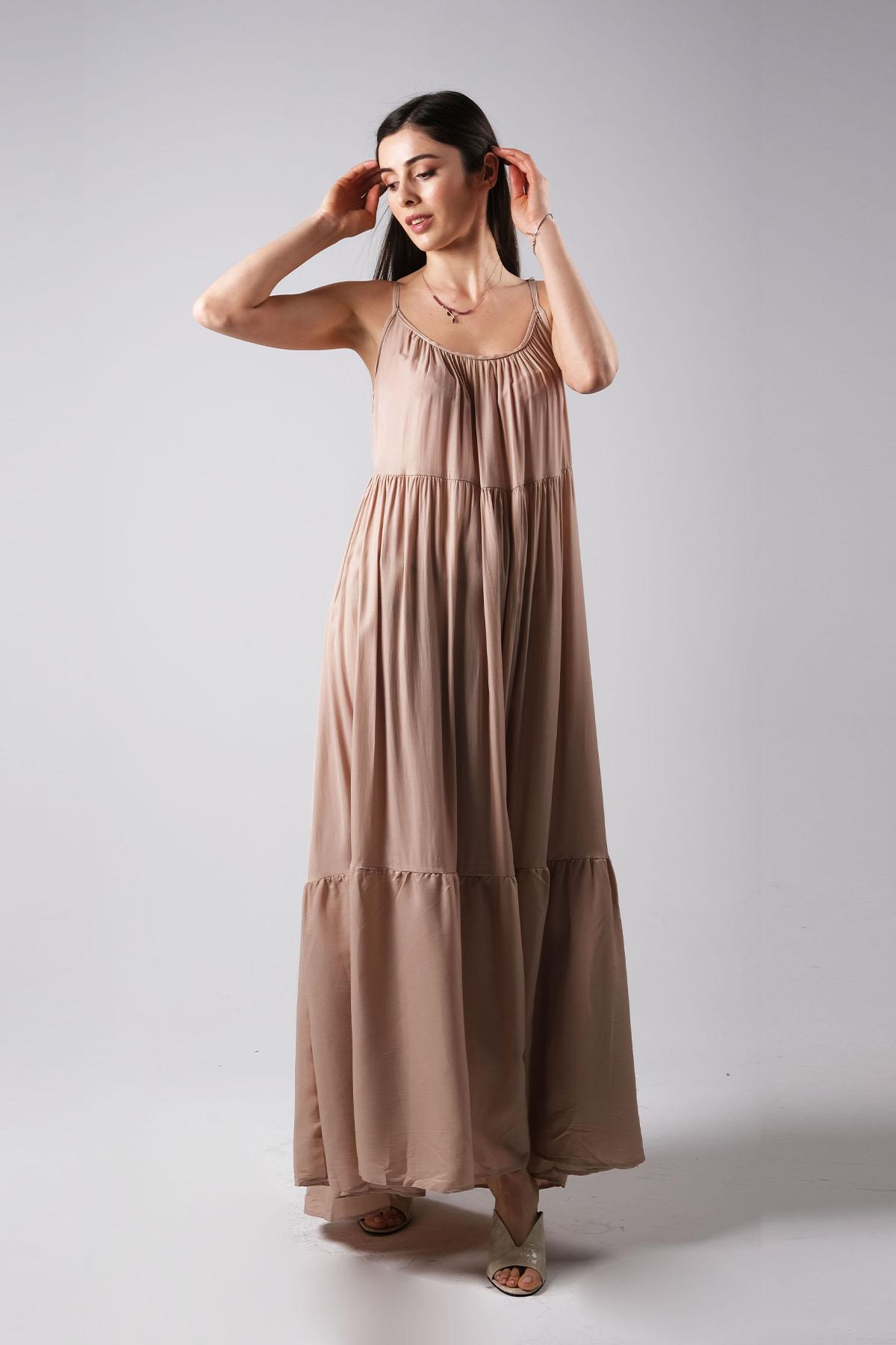 MIOROPA  Askılı Salaş Vizon Elbise