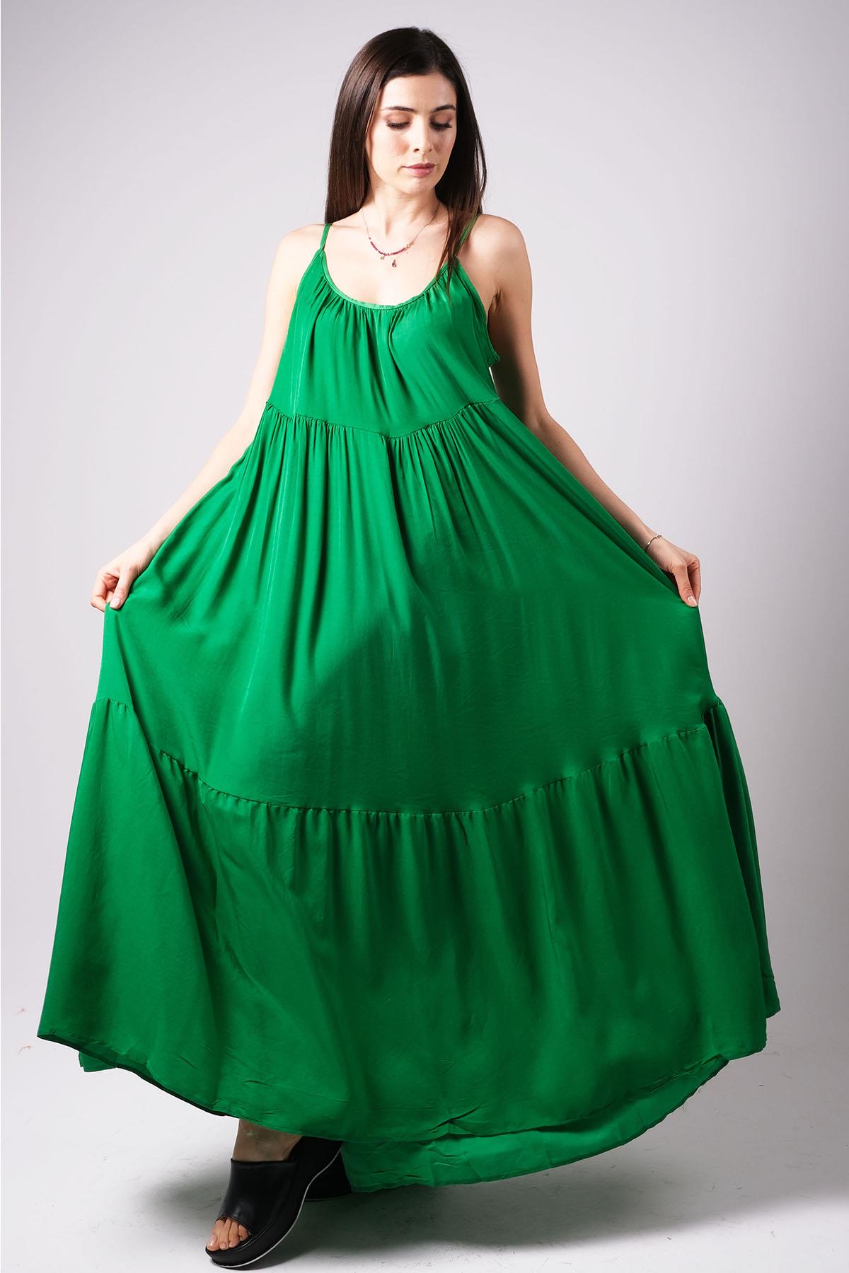 MIOROPA  Askılı Salaş Yeşil Elbise