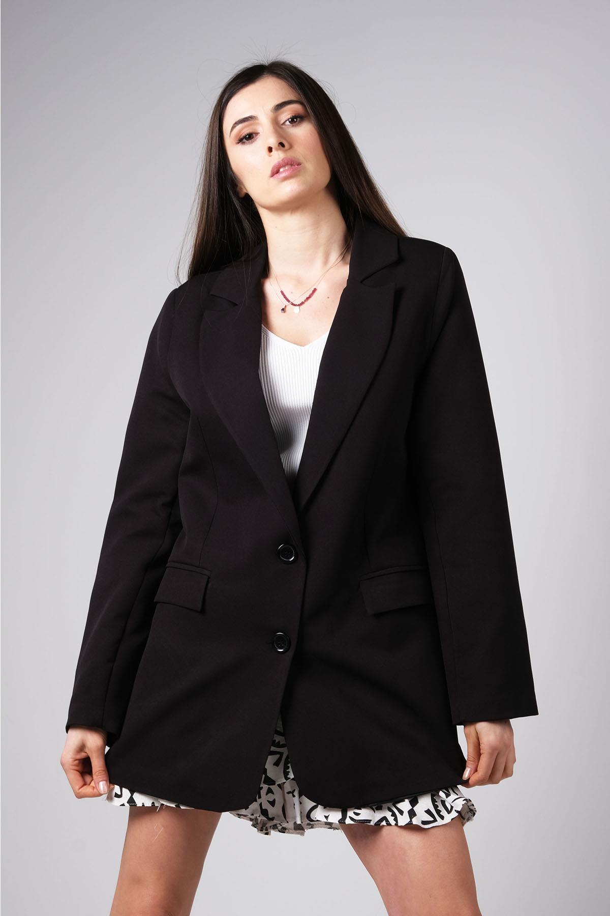 MIOROPA Siyah Renk Oversize Ceket