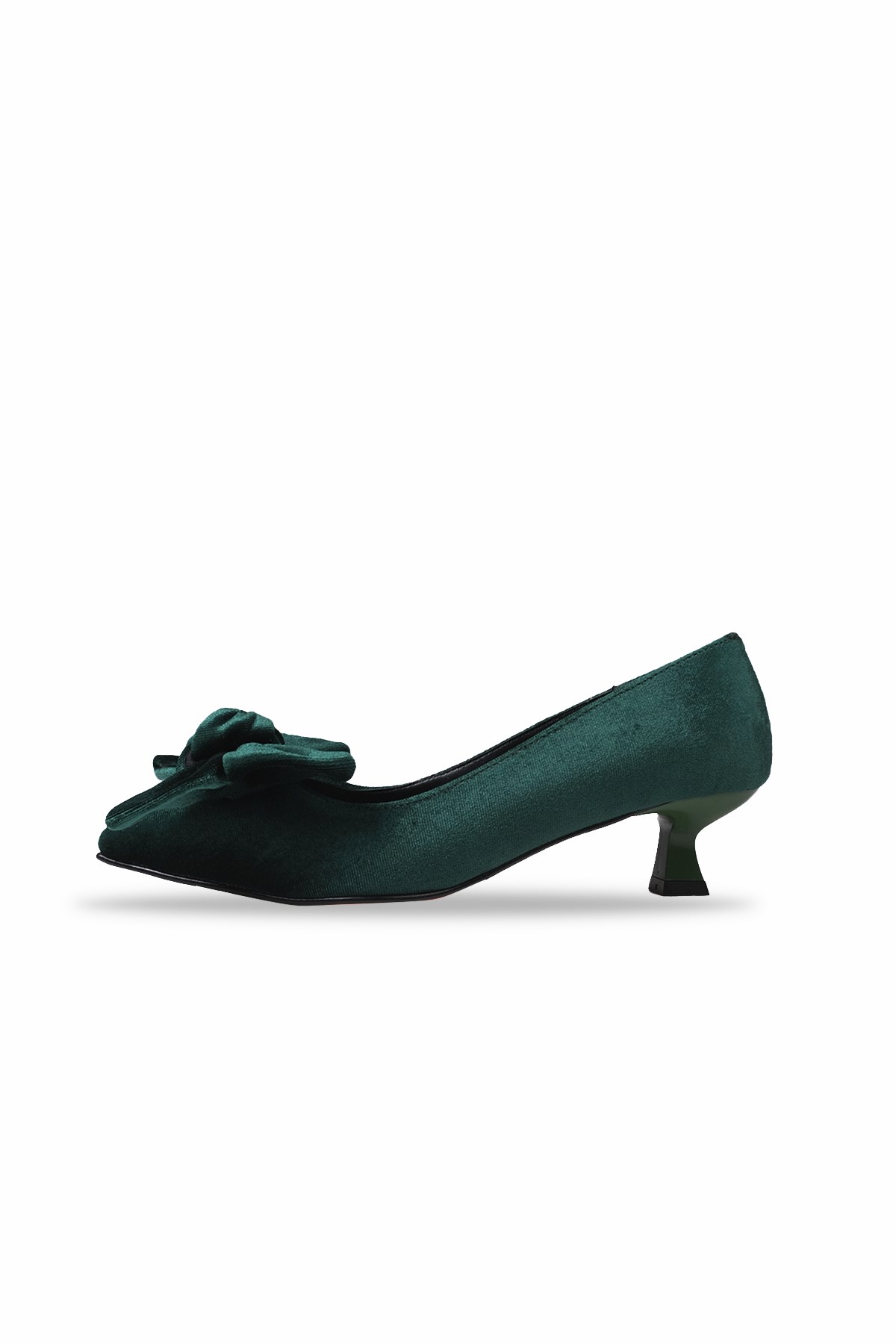 Molly Yeşil Renk Kadife Topuklu Ayakkabı