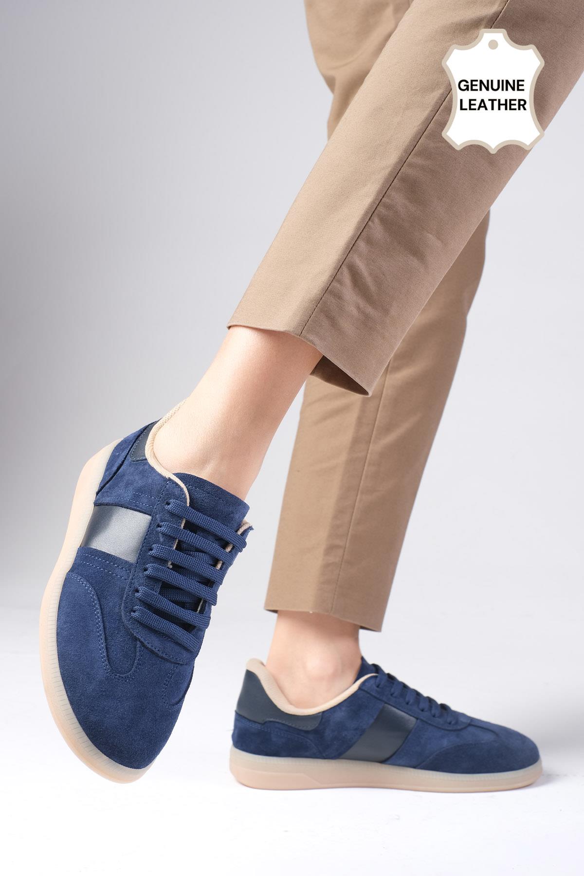 Nicole Hakiki Süet Lacivert Renk Spor Ayakkabı