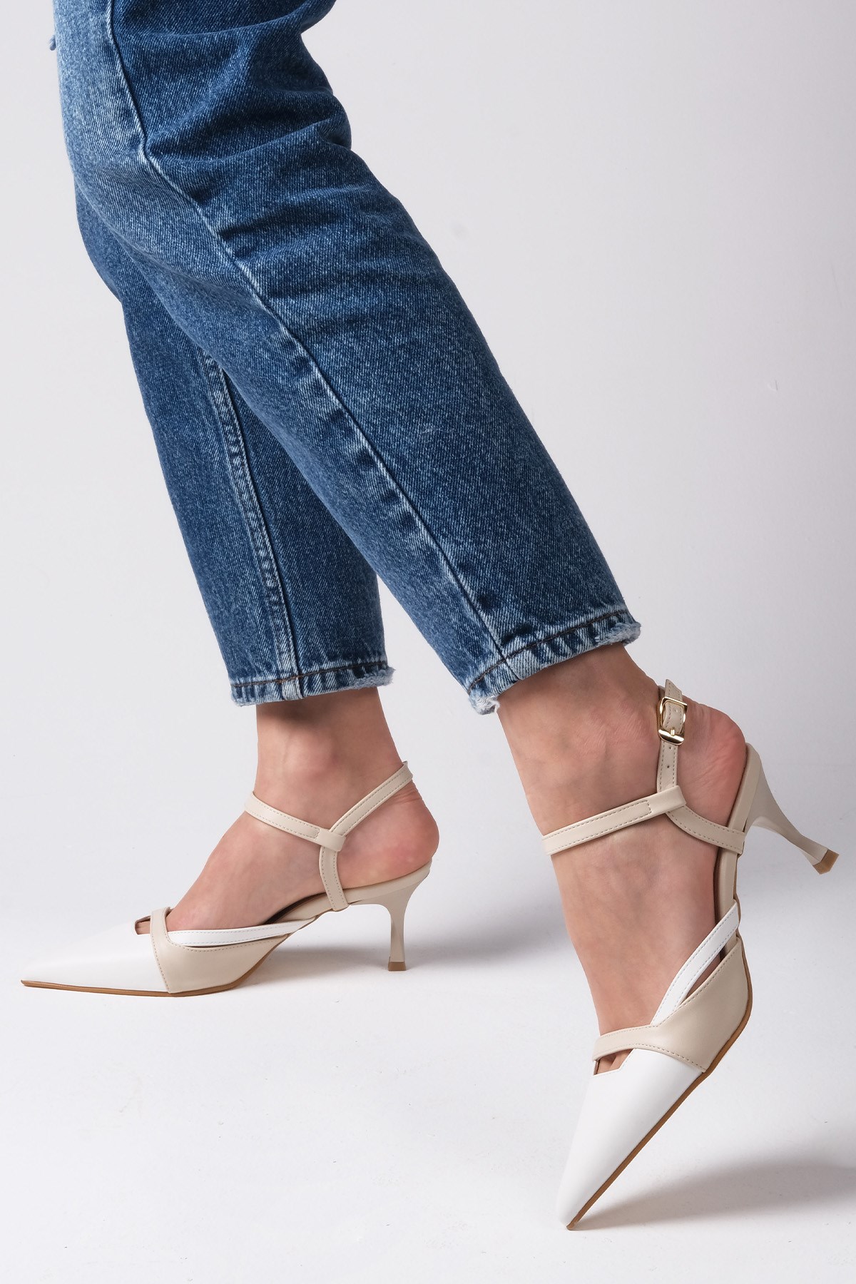 Patsy Beyaz Renk Topuklu Ayakkabı