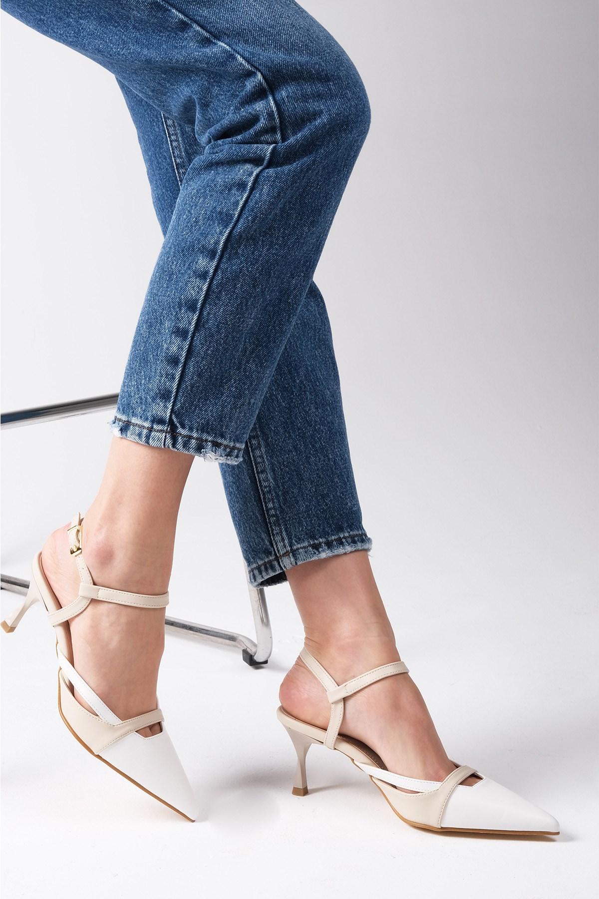 Patsy Beyaz Renk Topuklu Ayakkabı