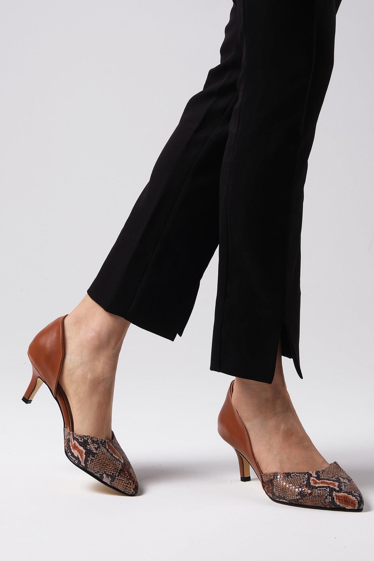 Rene Taba Renk Topuklu Ayakkabı