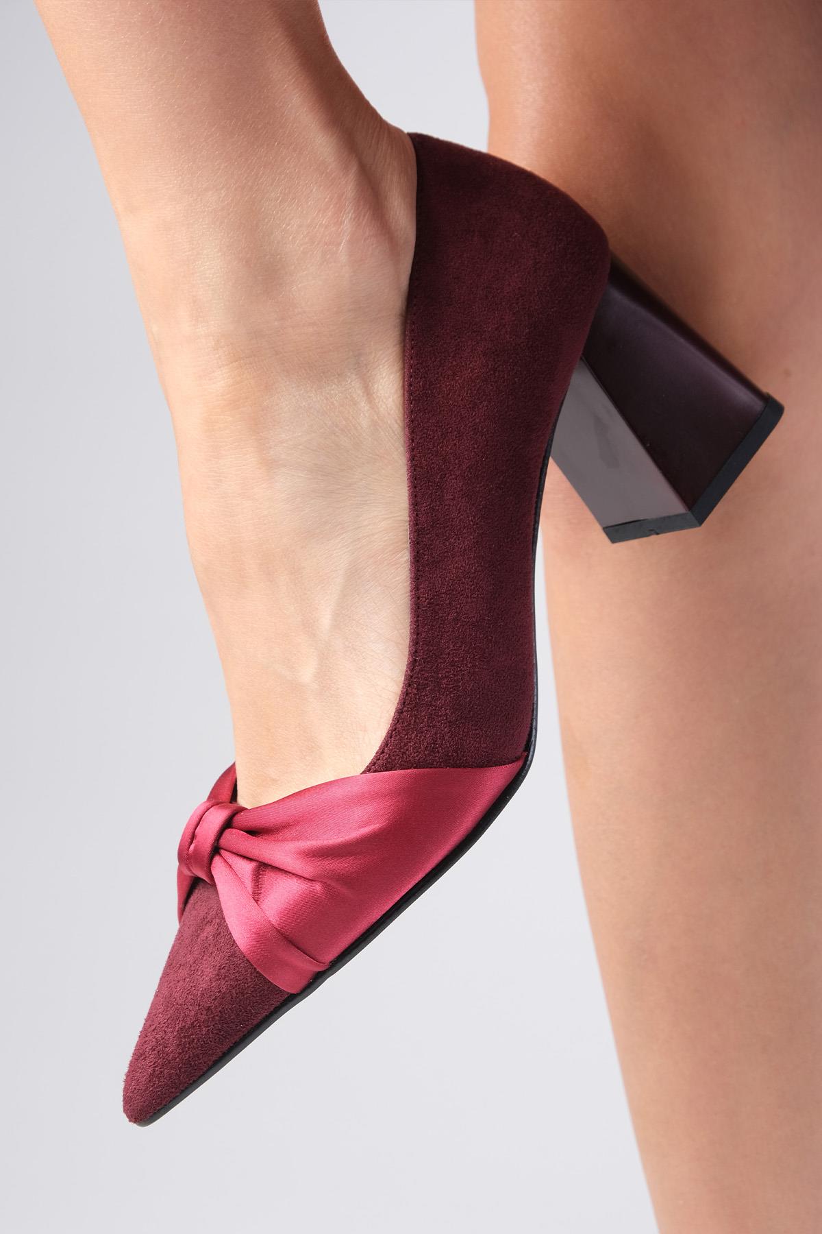 Rose Bordo Renk Topuklu Ayakkabı