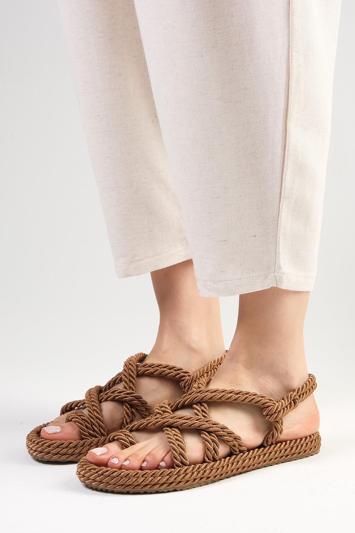 Samara Taba Renk Halat Sandalet