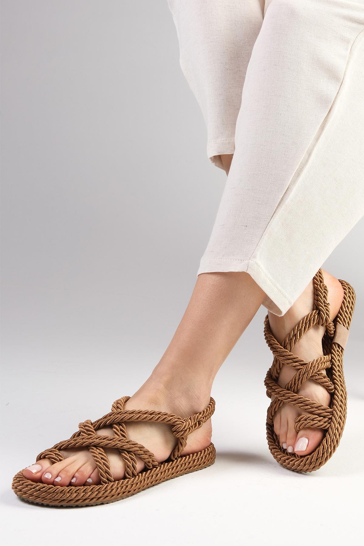 Samara Taba Renk Halat Sandalet