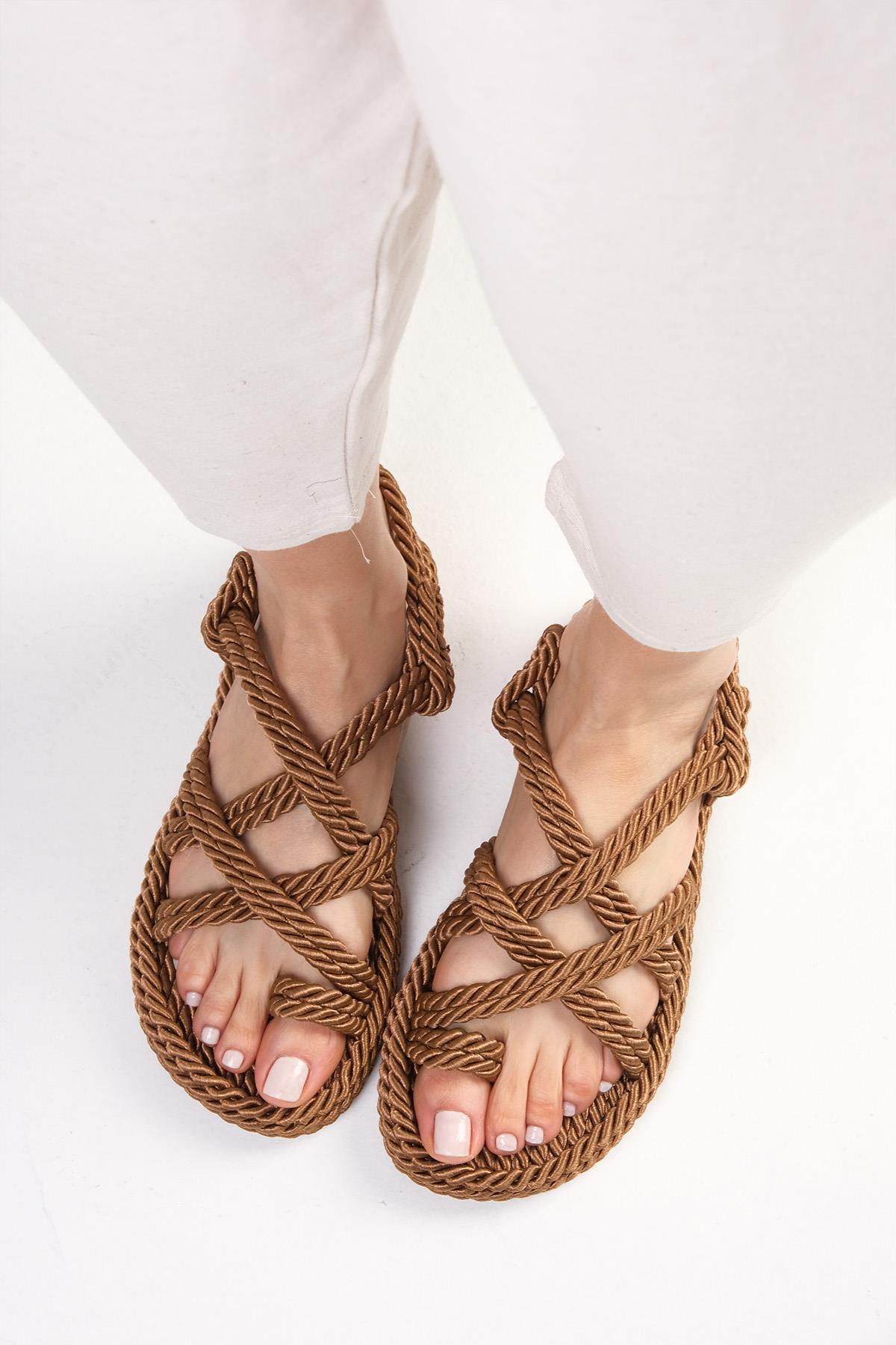 Samara Taba Renk Halat Sandalet