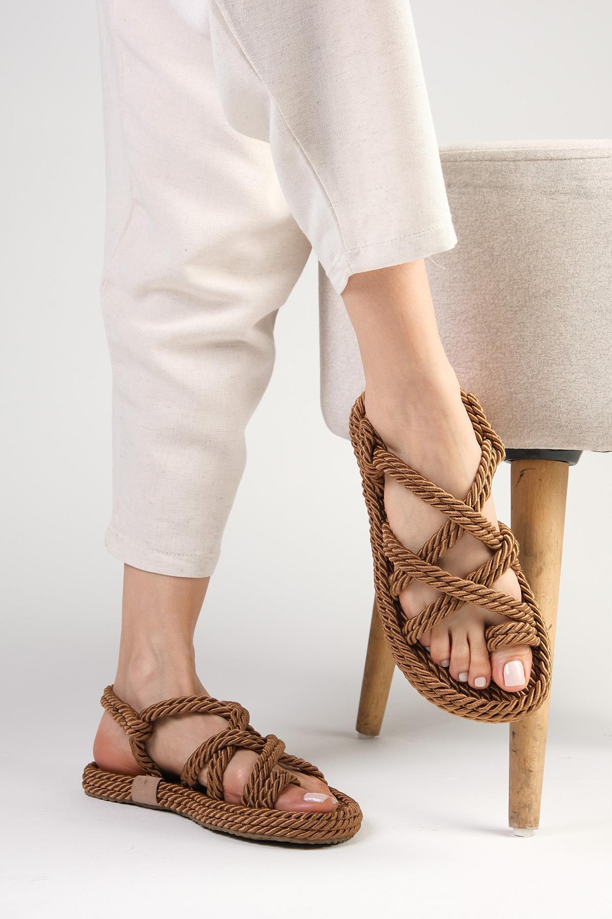 Samara Taba Renk Halat Sandalet