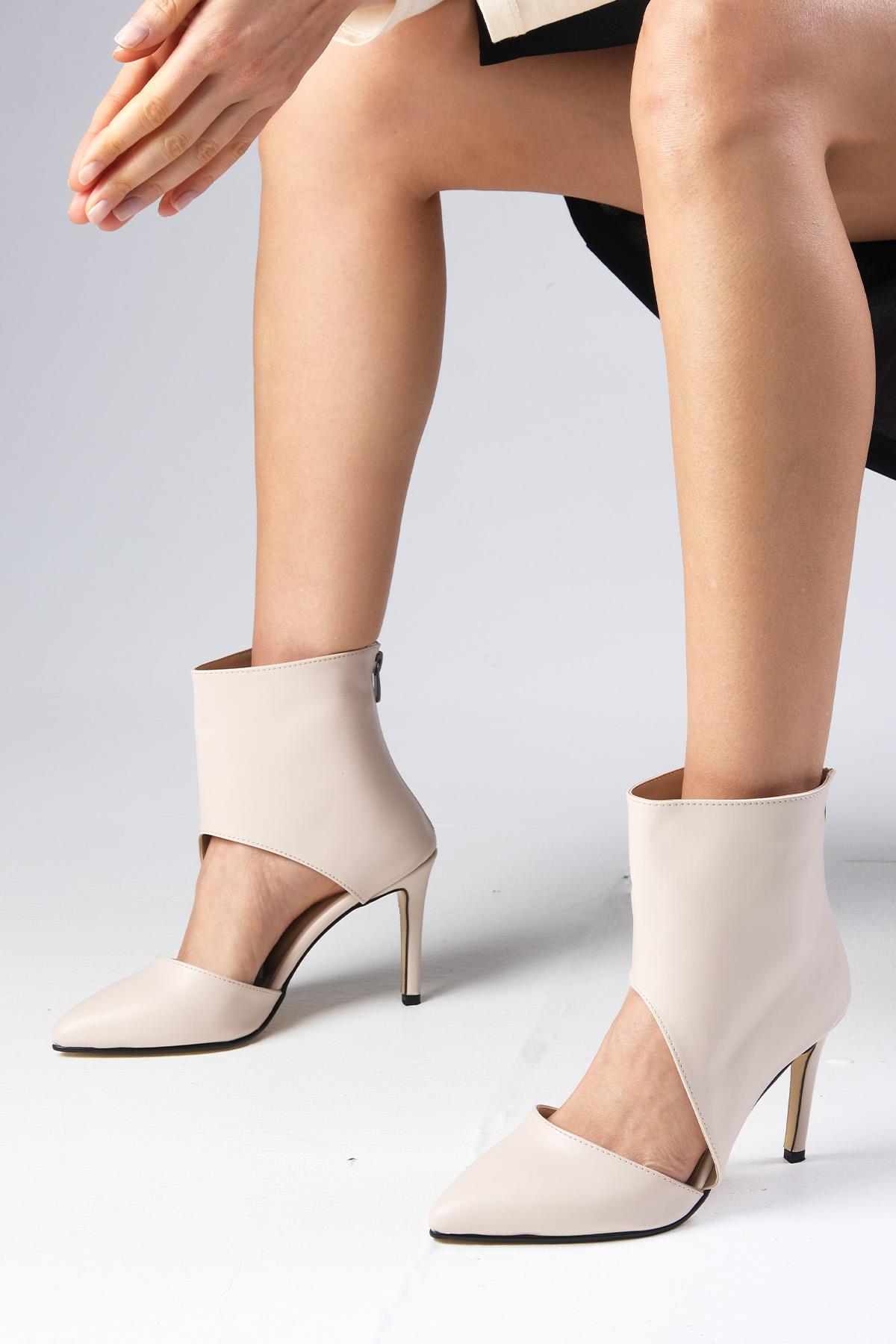 Sasha Bej Renk Topuklu Ayakkabı