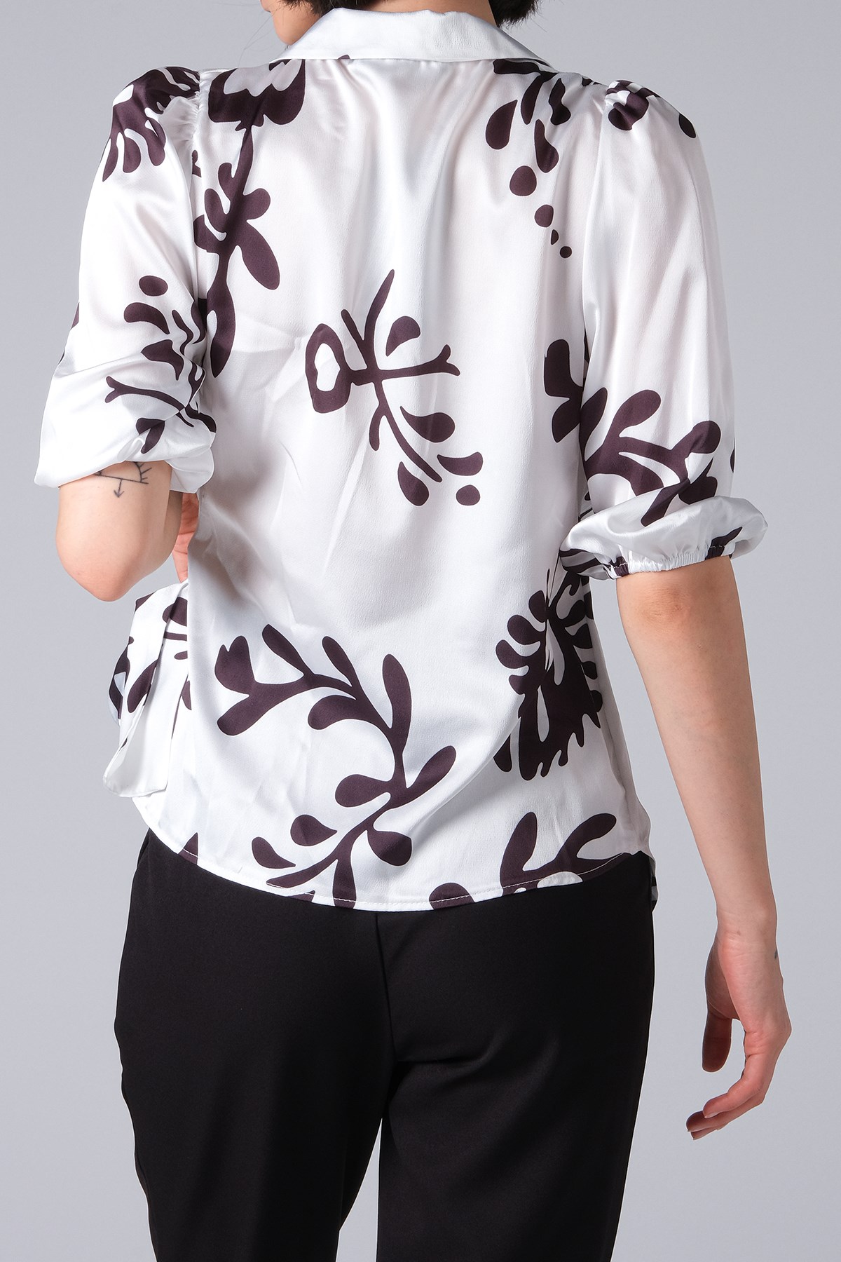 MIOROPA Siyah Renk Desenli Kadın Bluz 