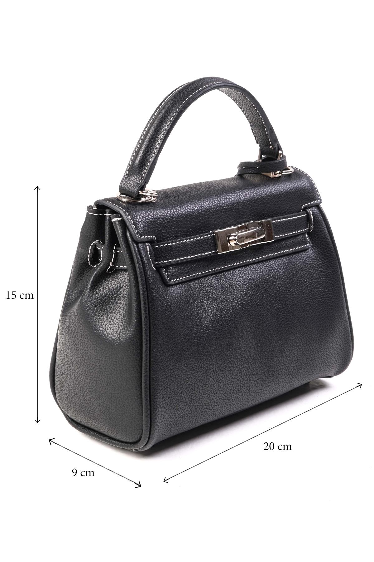 Siyah Renk Küçük Boy El ve Omuz Çantası