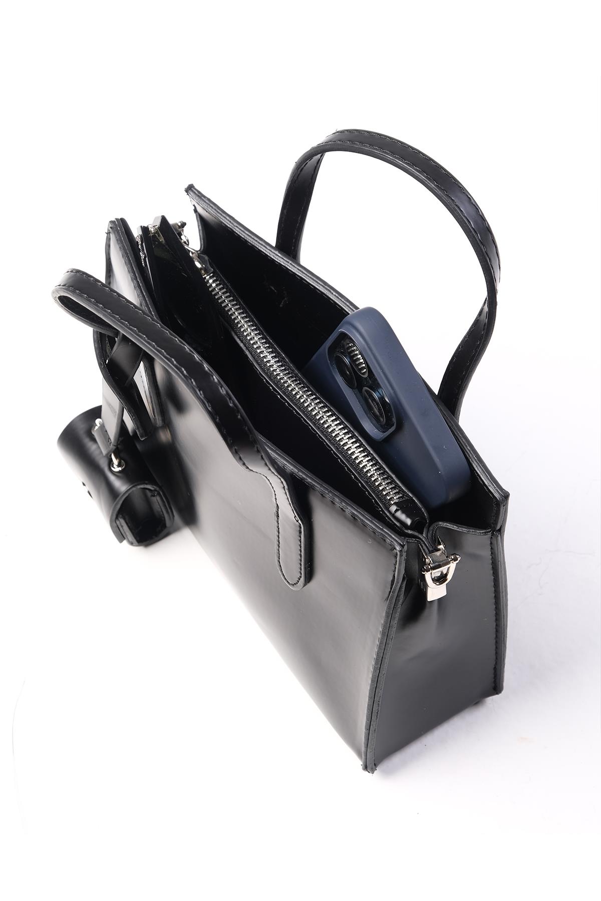 Siyah Renk Küçük Boy El Ve Omuz Çantası