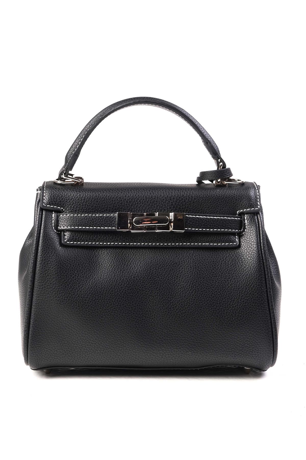 Siyah Renk Küçük Boy El ve Omuz Çantası