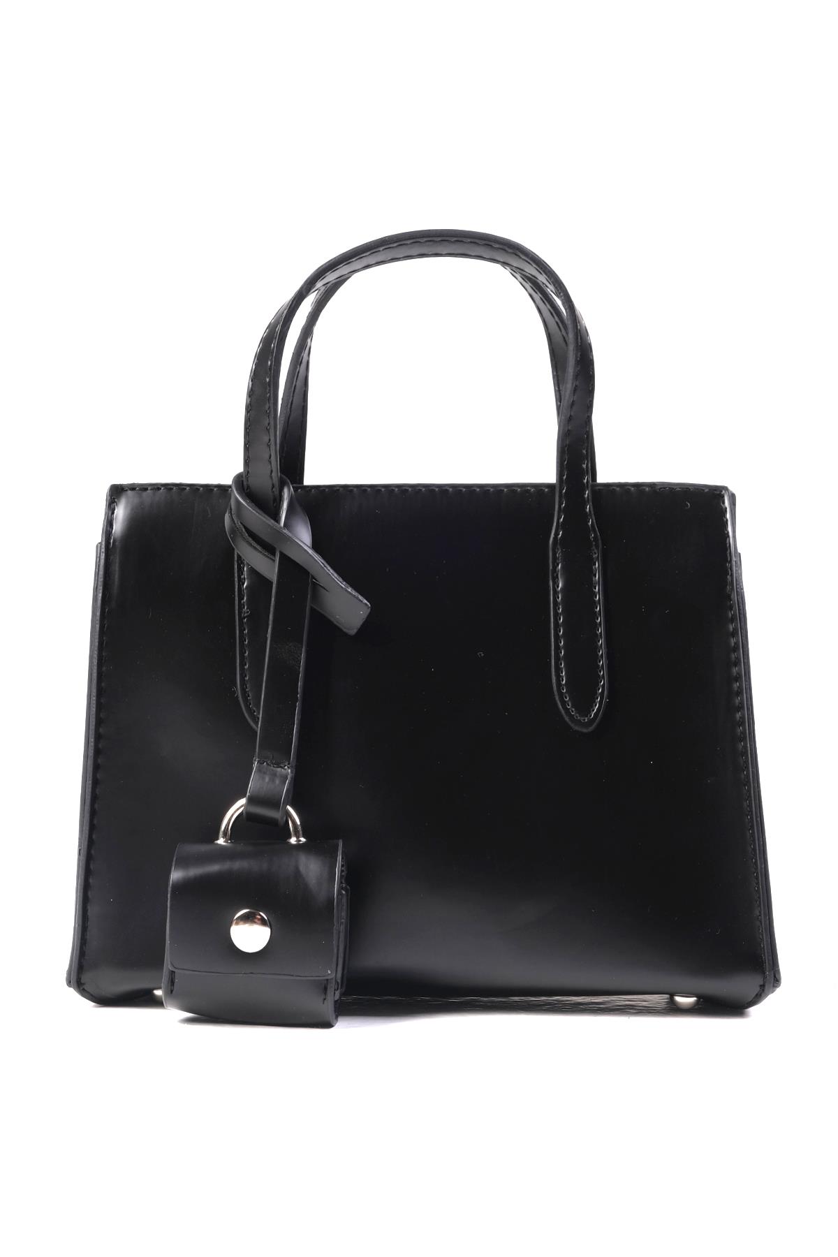 Siyah Renk Küçük Boy El Ve Omuz Çantası