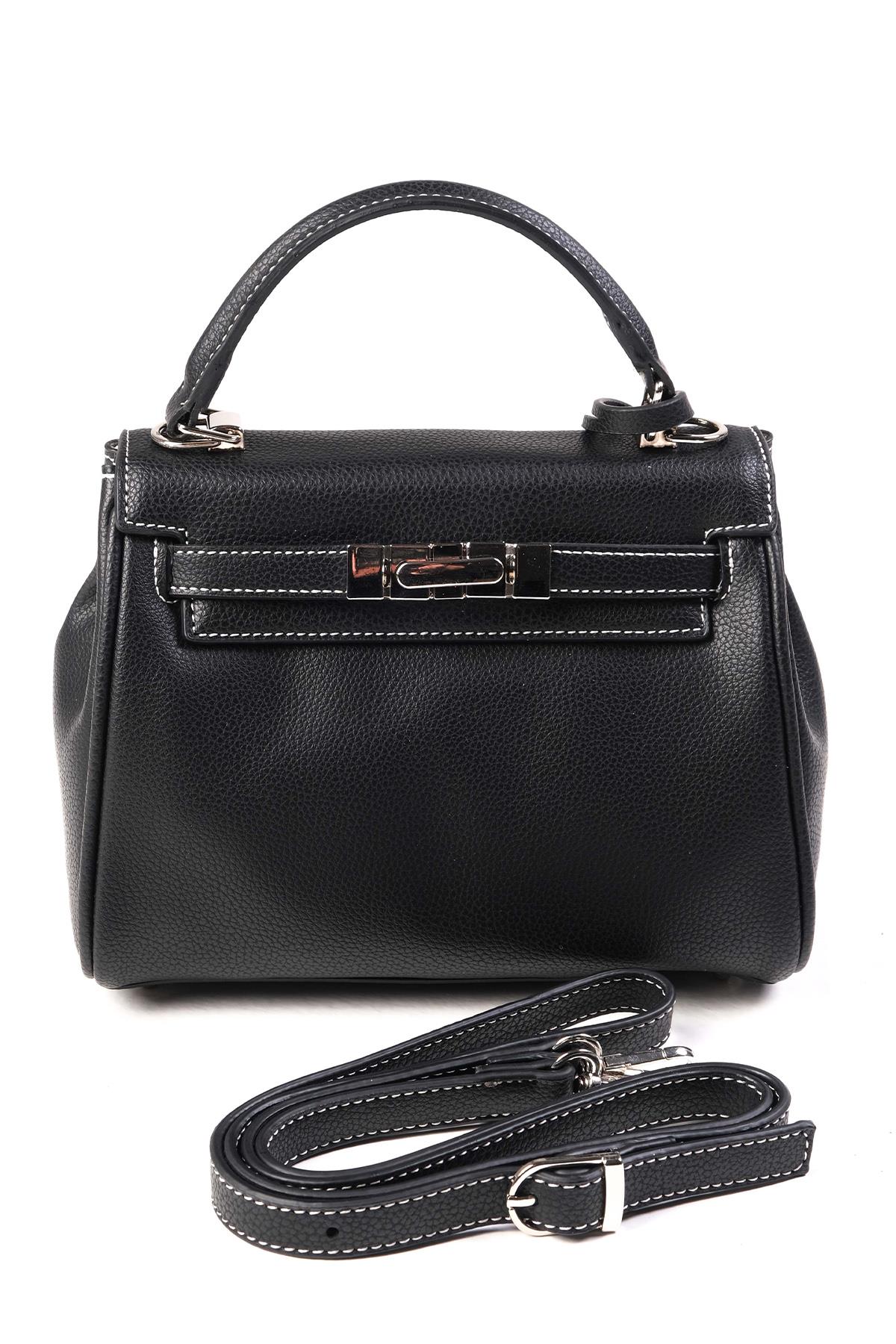 Siyah Renk Küçük Boy El ve Omuz Çantası