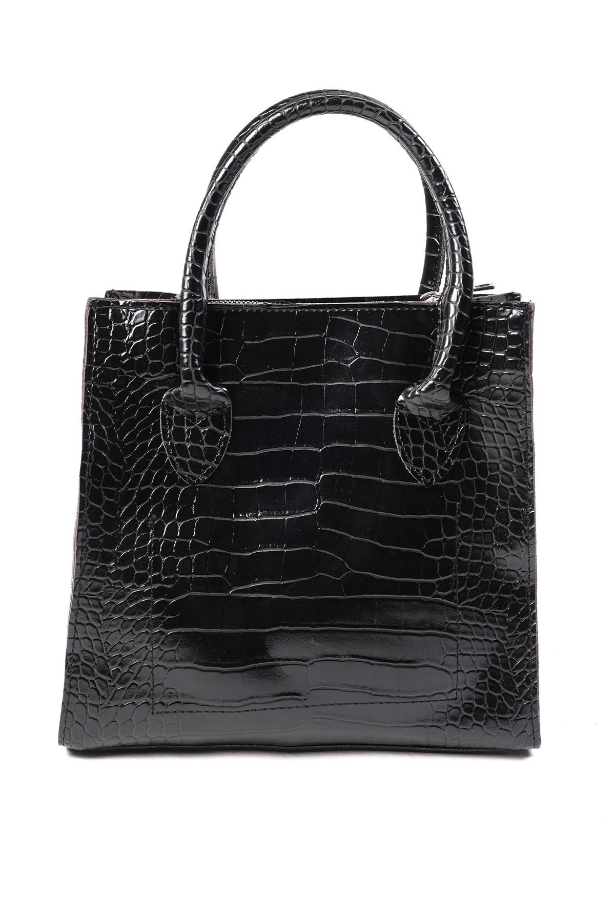 Siyah Renk Orta Boy El ve Omuz Çantası