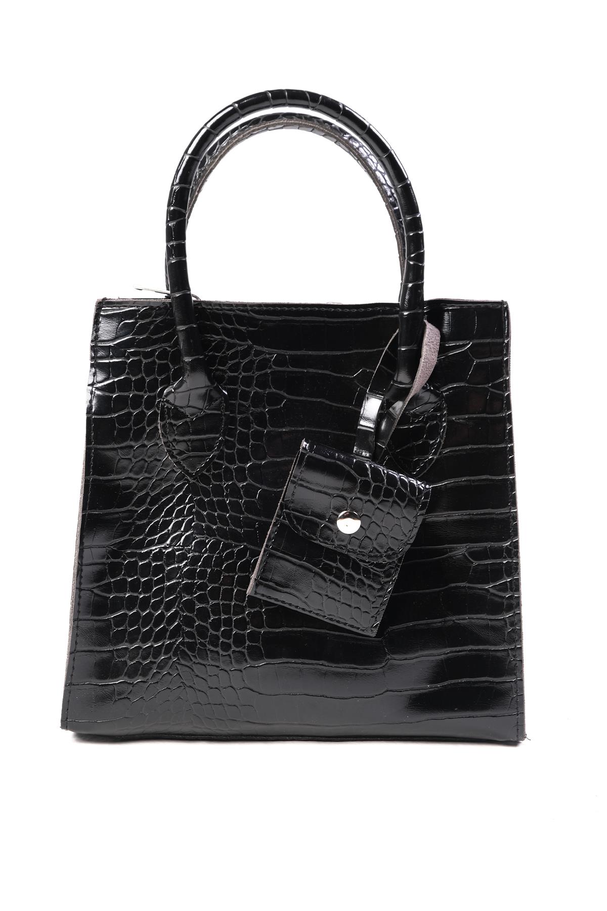 Siyah Renk Orta Boy El ve Omuz Çantası