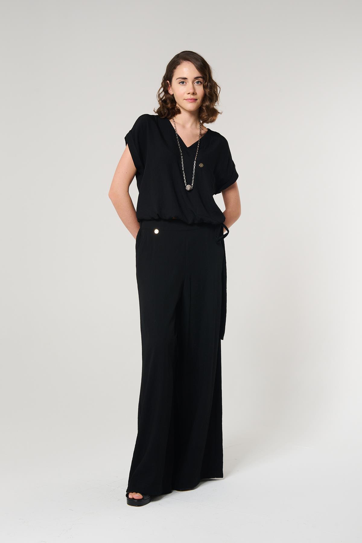 Siyah Renk Palazzo Pantolon