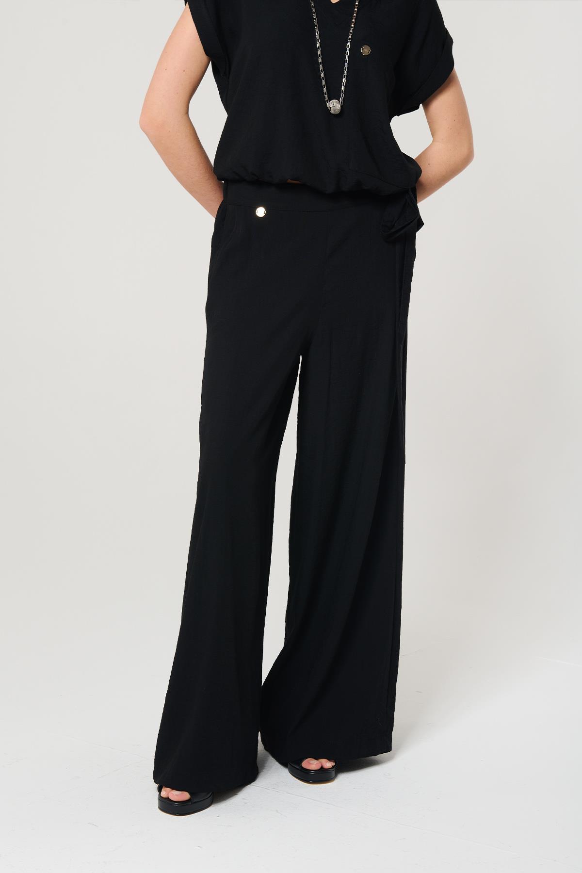 Siyah Renk Palazzo Pantolon