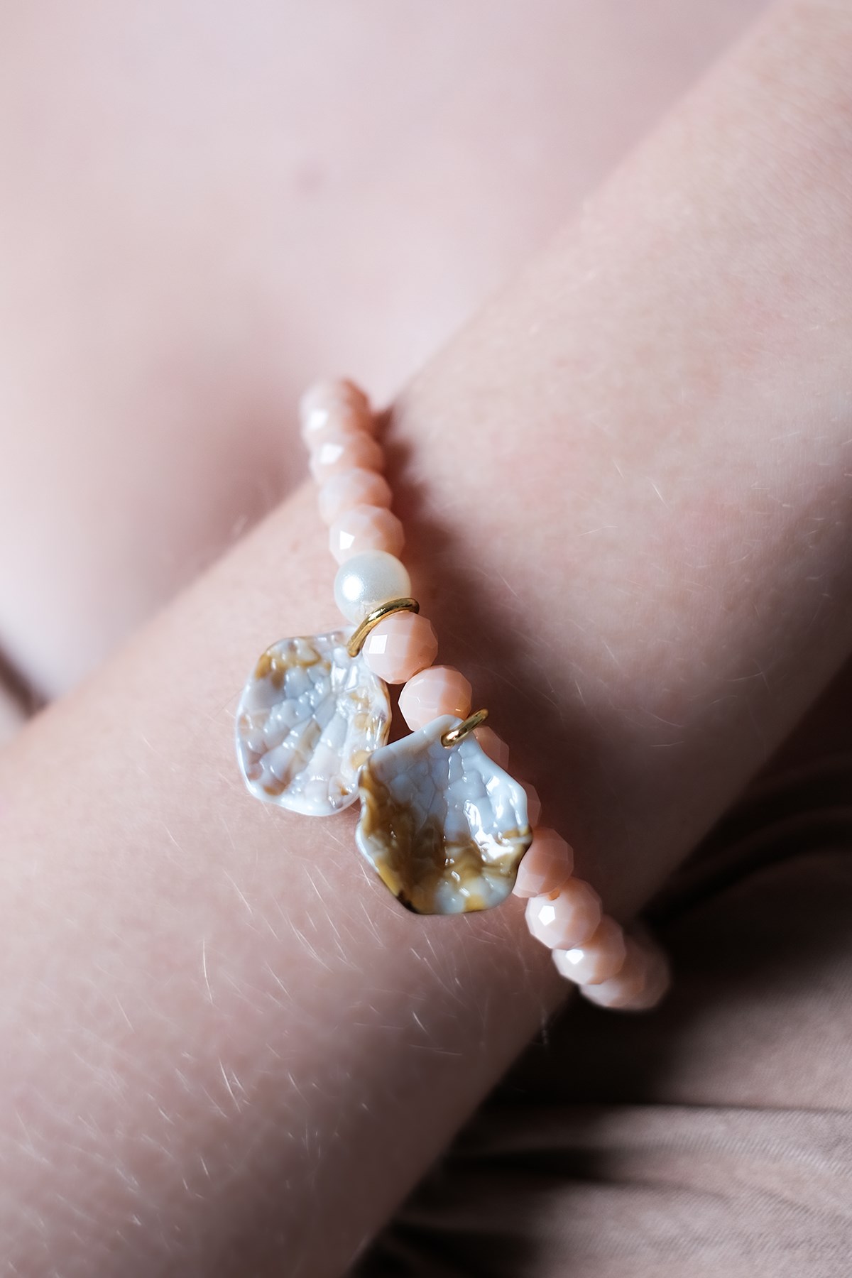 Somon Renk Boncuklu Bileklik