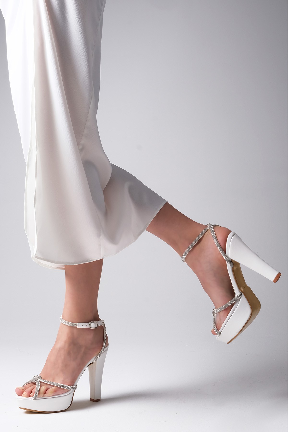 Susie Beyaz Renk Platform Abiye Ayakkabı