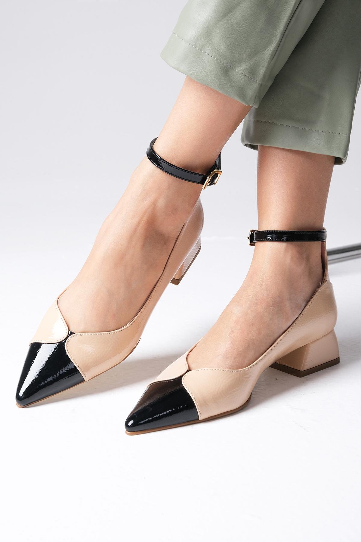 Suzette Ten Rengi Rugan  Kısa Topuklu Ayakkabı