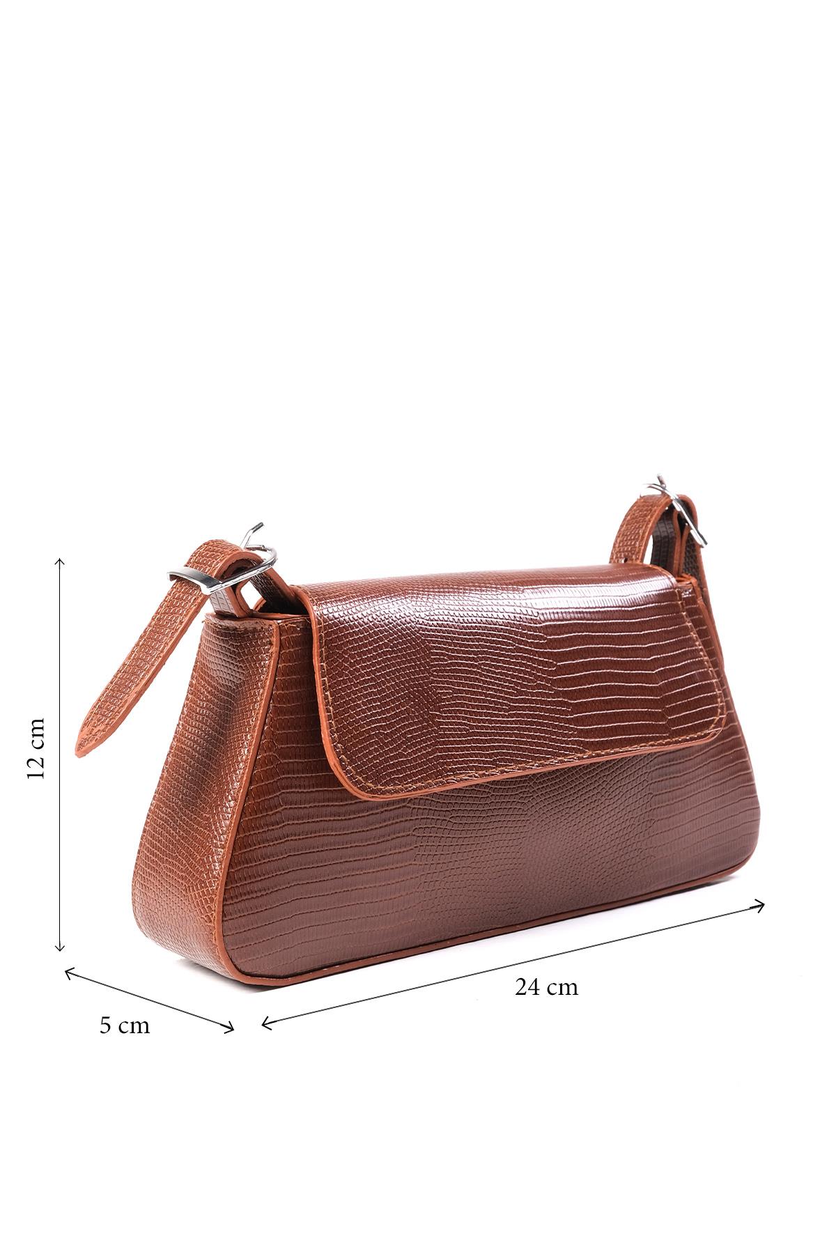 Taba Renk Küçük Boy El ve Omuz Çantası