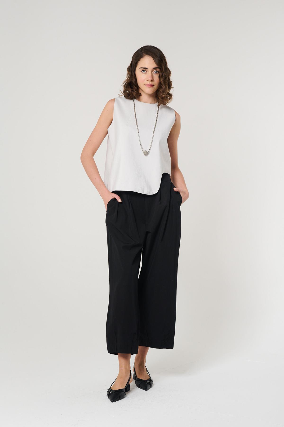 Taş Rengi Asimetrik Bluz