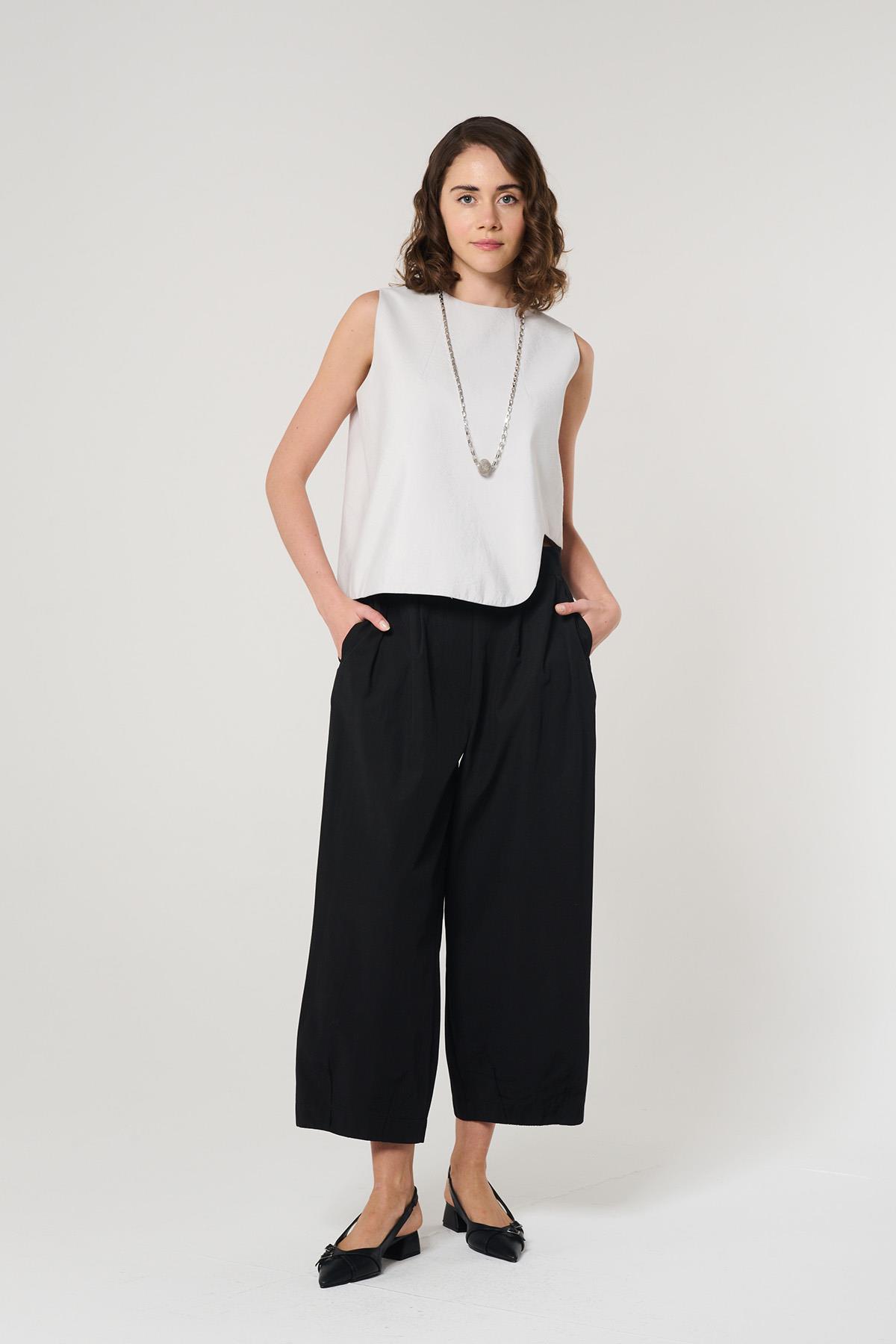 Taş Rengi Asimetrik Bluz