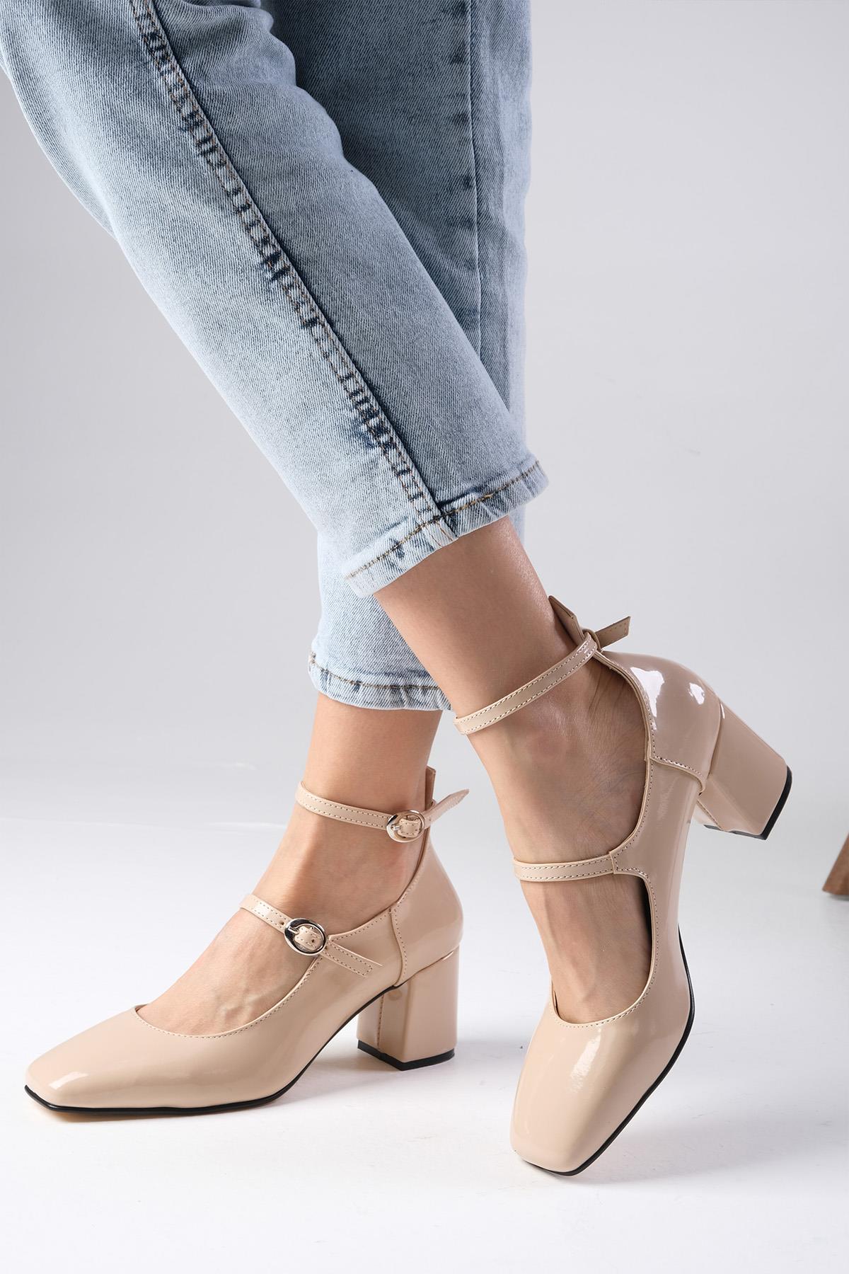 Thalia Ten Rengi Rugan Topuklu Ayakkabı