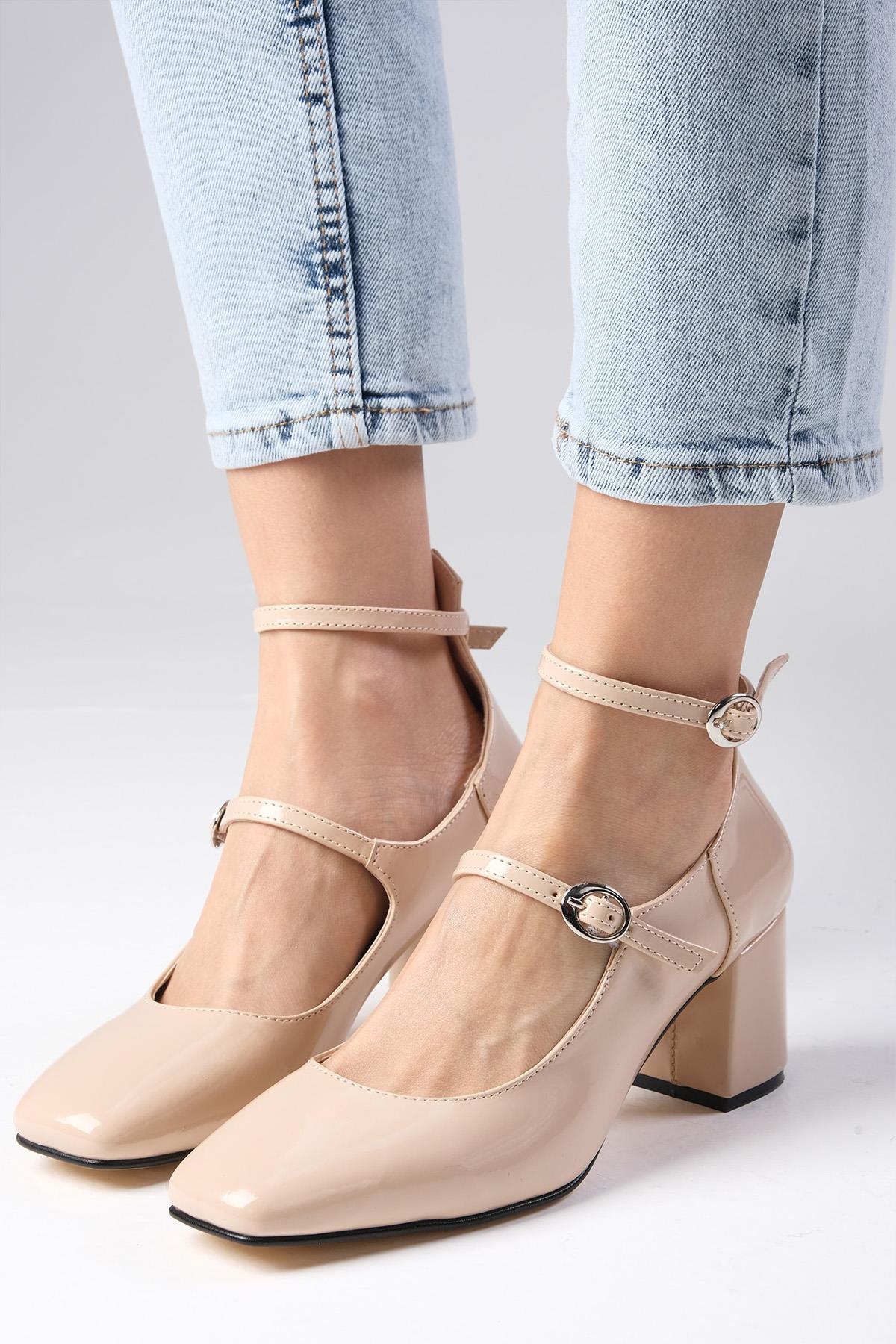 Thalia Ten Rengi Rugan Topuklu Ayakkabı