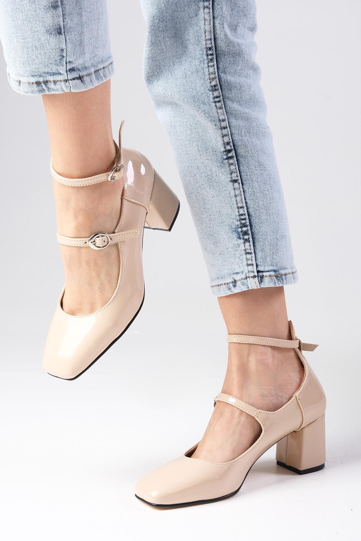 Thalia Ten Rengi Rugan Topuklu Ayakkabı