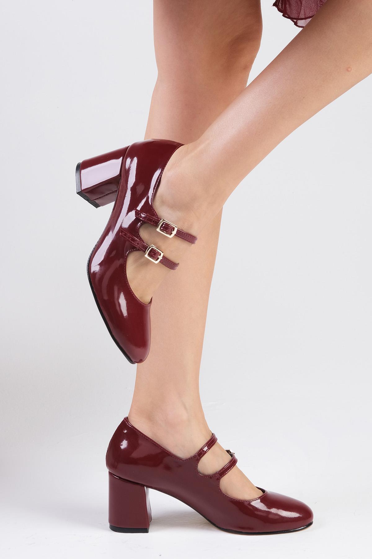 Tiana Bordo Renk Topuklu Ayakkabı