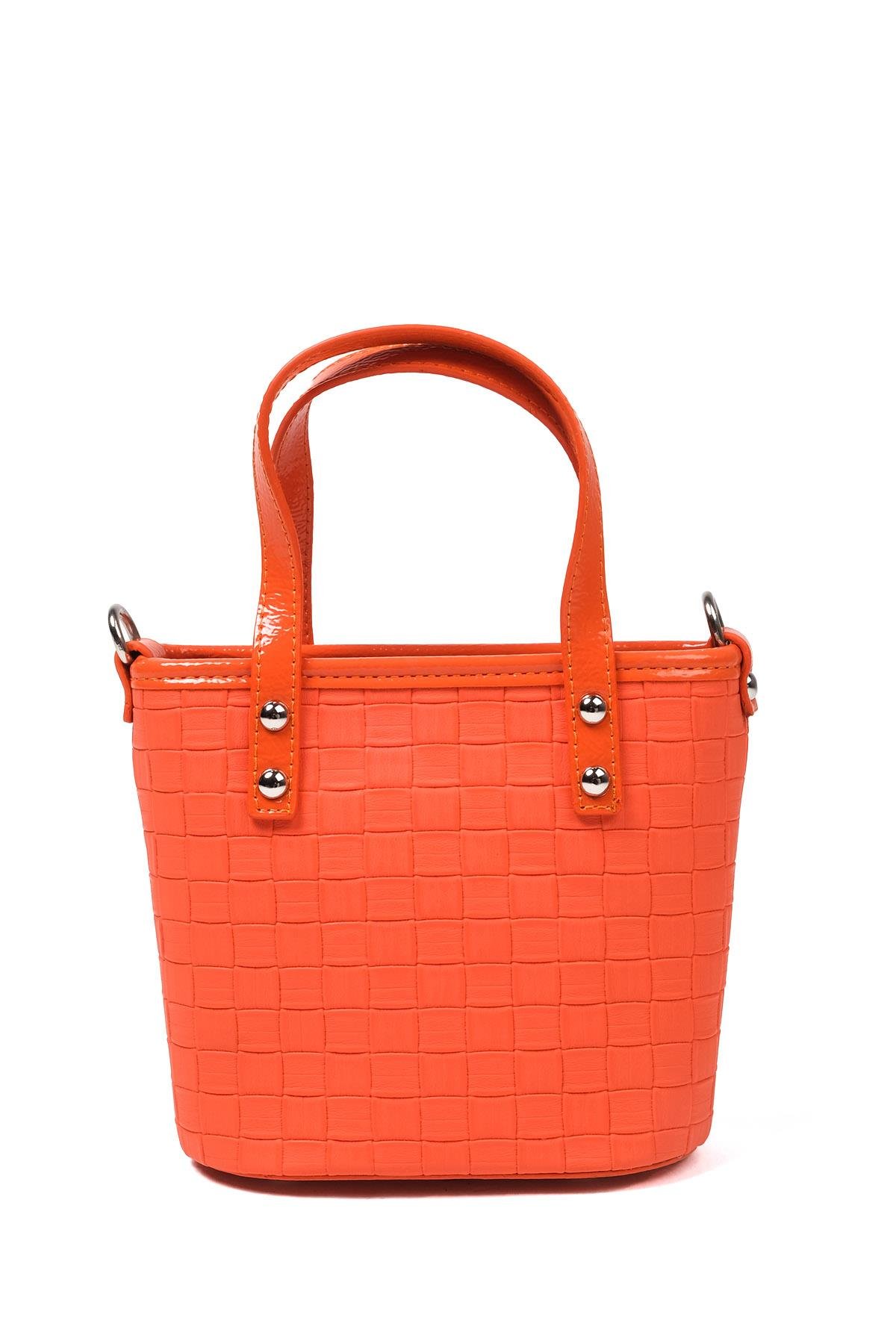 Turuncu Çarpraz Askılı Mini El Çantası