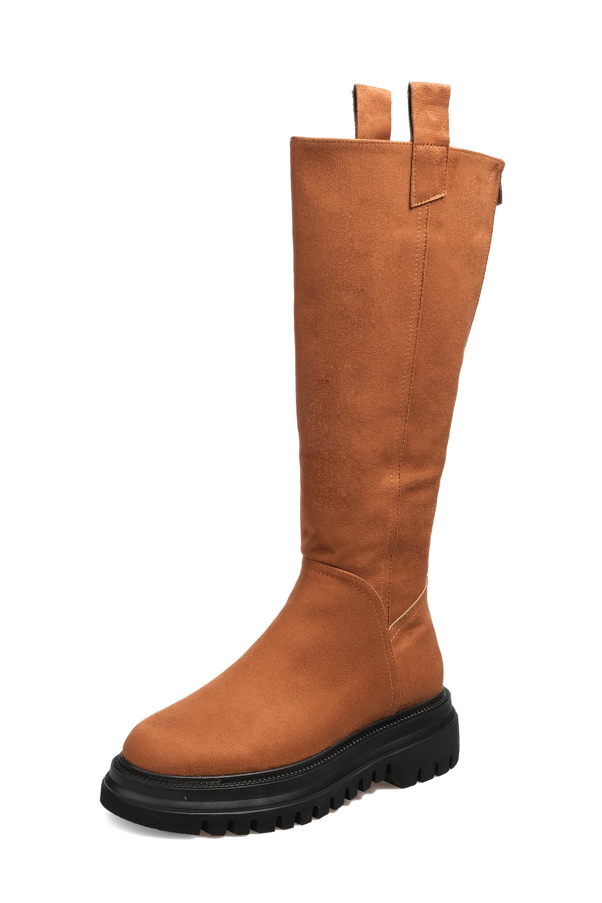 Veronica Taba Renk Süet Fermuarlı Postal Çizme