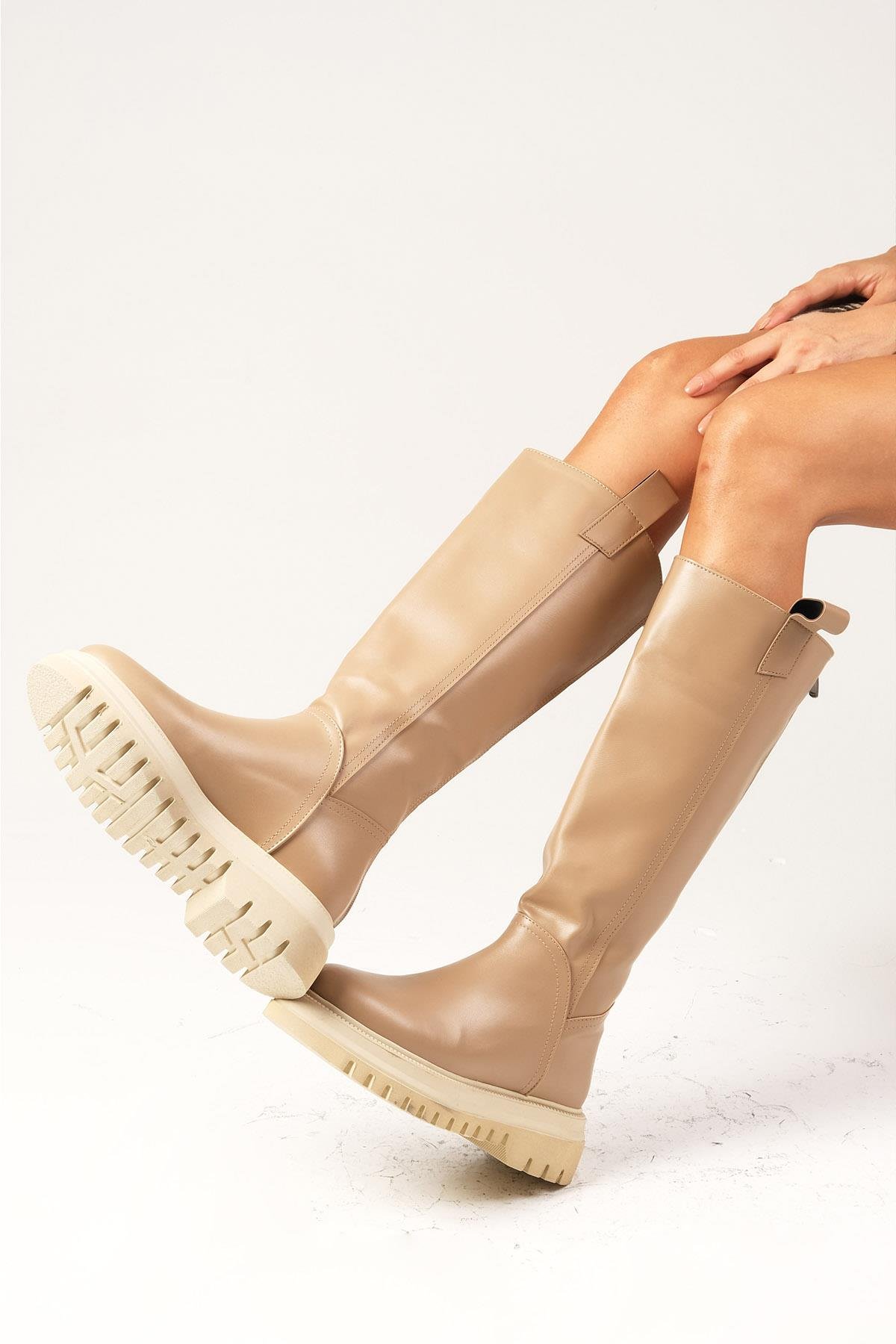 Veronica Vizon Renk Fermuarlı Postal Çizme